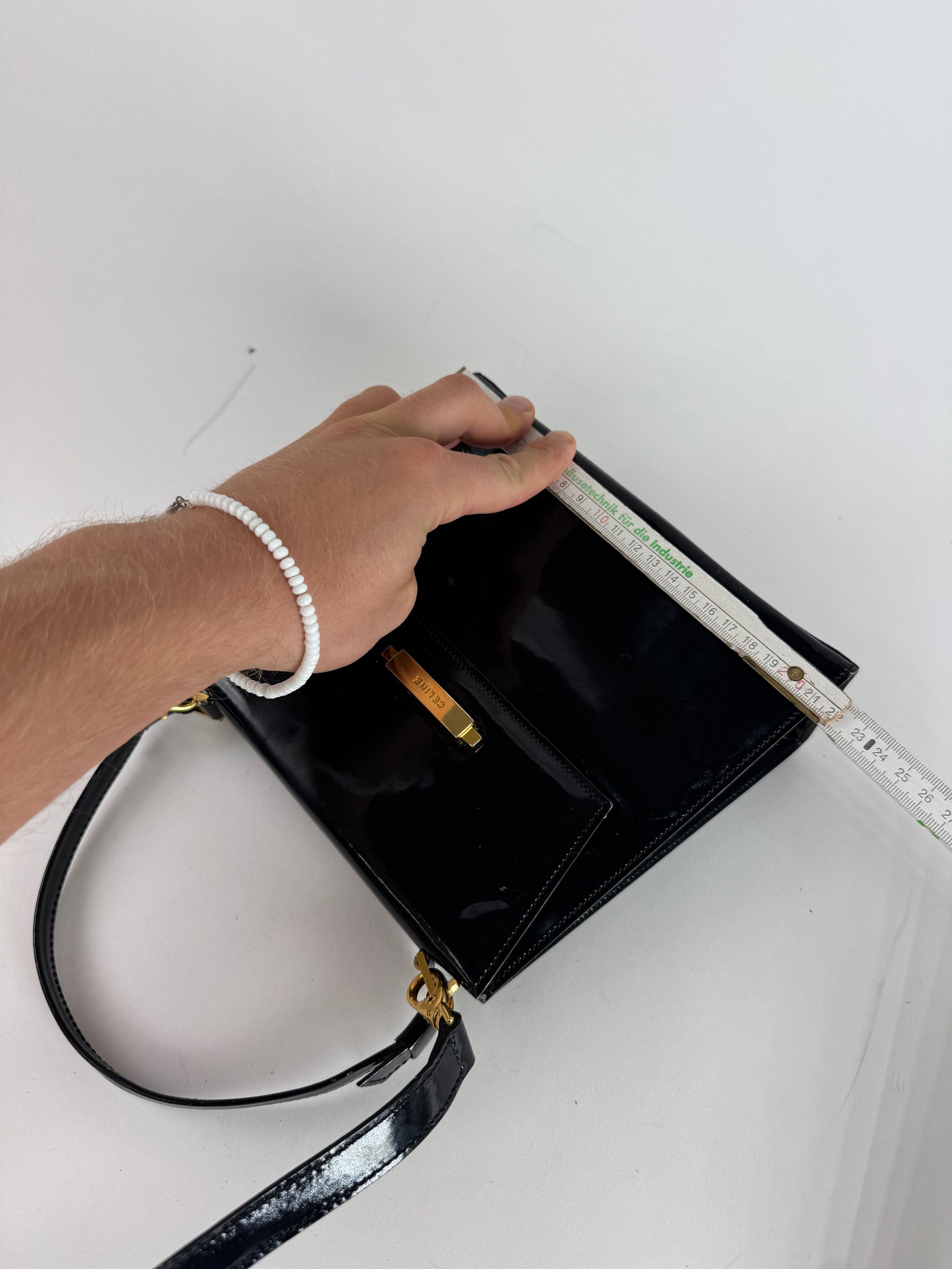 Celine Vintage Paris 2 Way Patent Leather Bag Black Size ONE SIZE - 9 Thumbnail