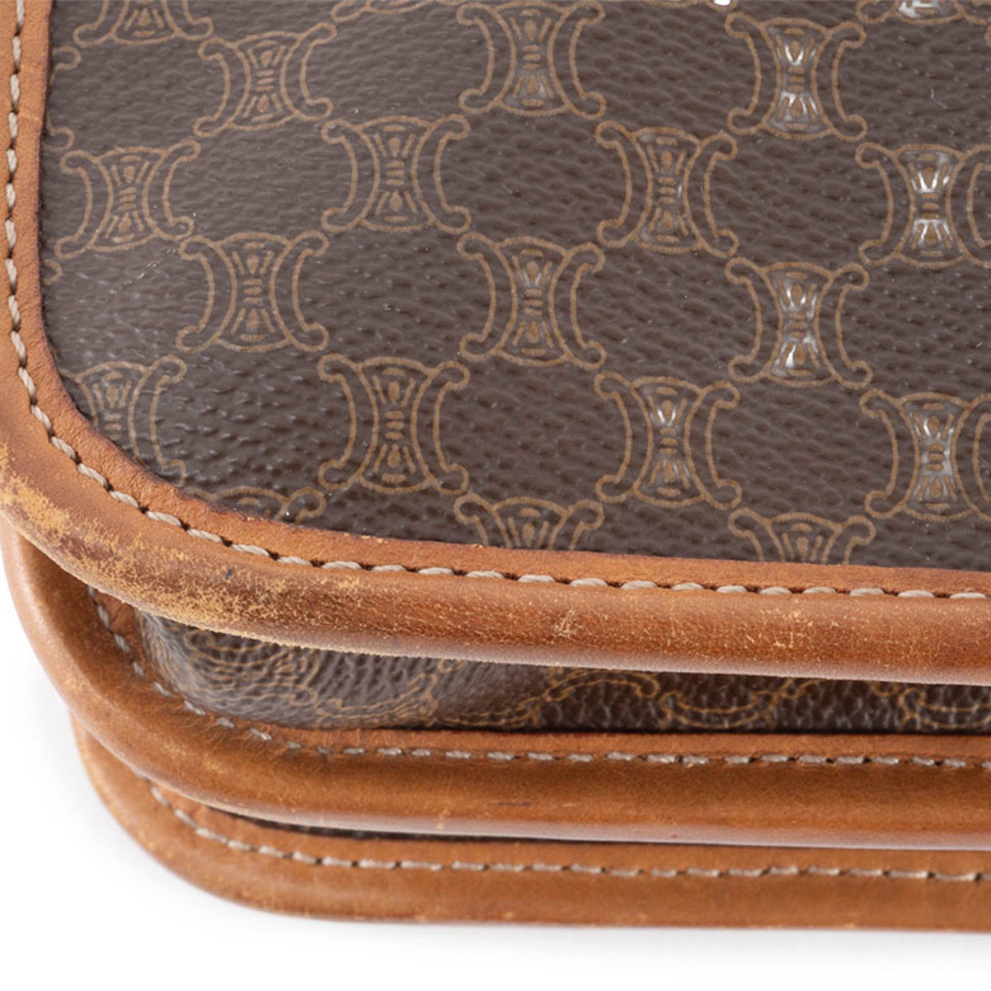 Celine Celine Macadam Flap Shoulder Bag M08, Brown PVC Leather, Women's, Old Style, Two-Compartment, CELINE Size ONE SIZE - 4 Thumbnail