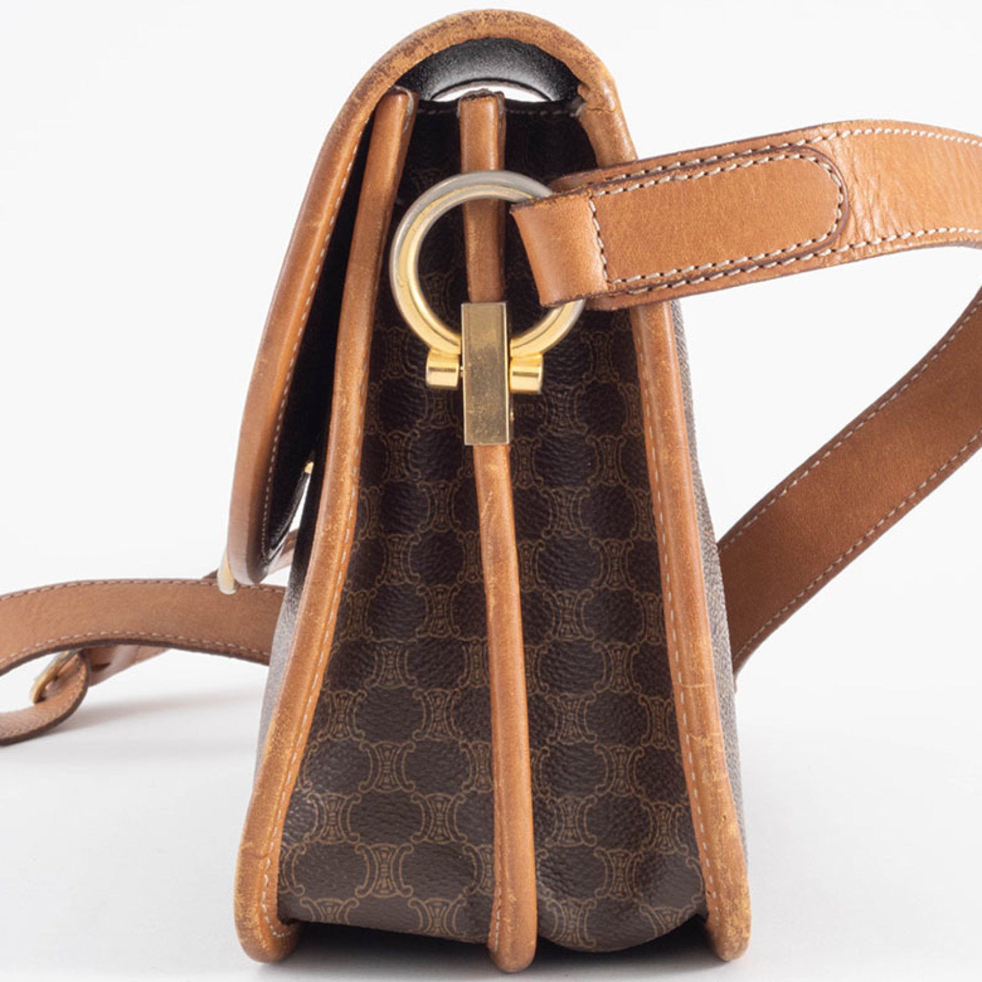 Celine Celine Macadam Flap Shoulder Bag M08, Brown PVC Leather, Women's, Old Style, Two-Compartment, CELINE Size ONE SIZE - 12 Thumbnail