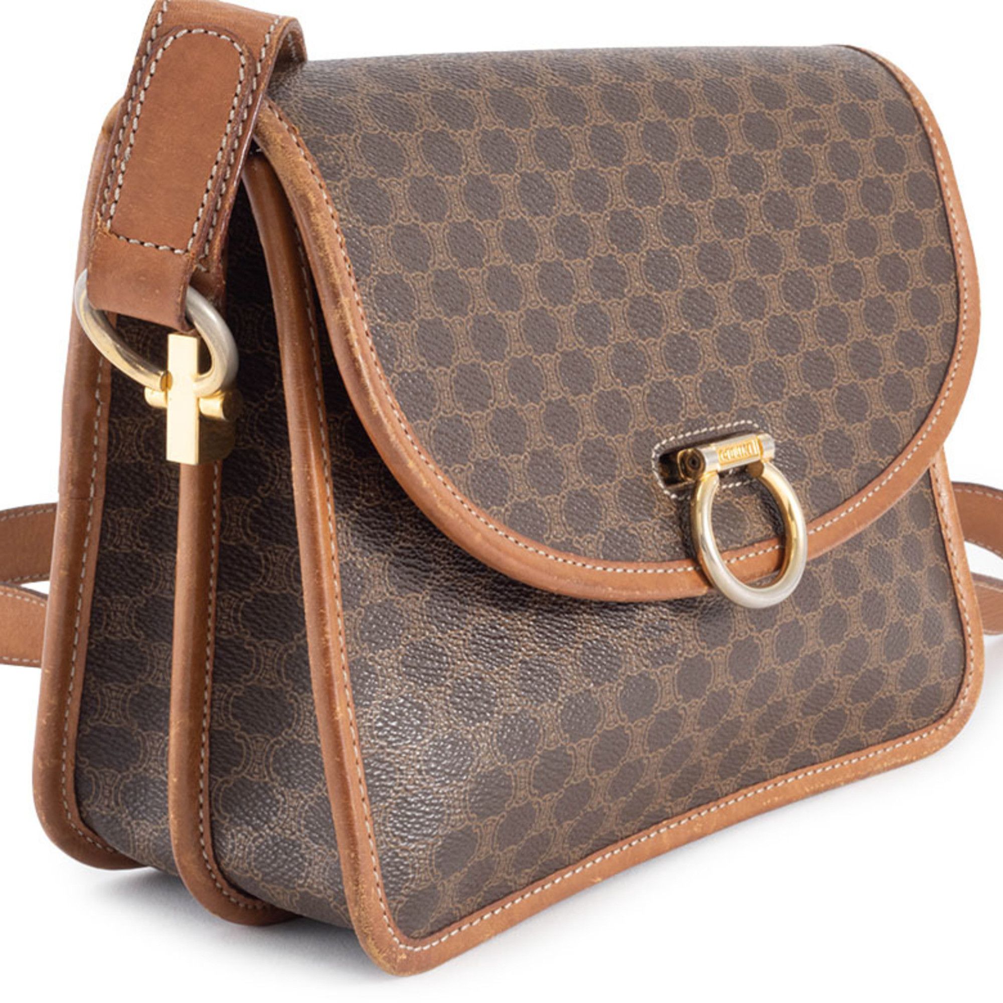 Celine Celine Macadam Flap Shoulder Bag M08, Brown PVC Leather, Women's, Old Style, Two-Compartment, CELINE Size ONE SIZE - 2 Thumbnail