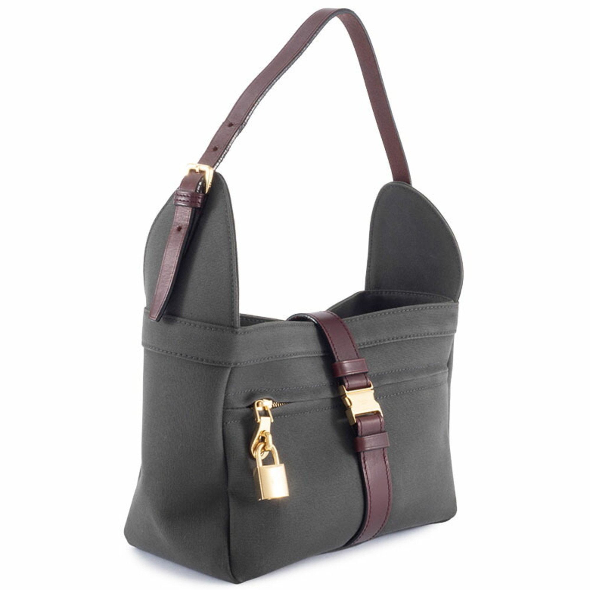 Loewe LOEWE Shoulder Bag, Canvas and Leather, Gray, Women's, Semi-Hand, Size ONE SIZE - 2 Thumbnail