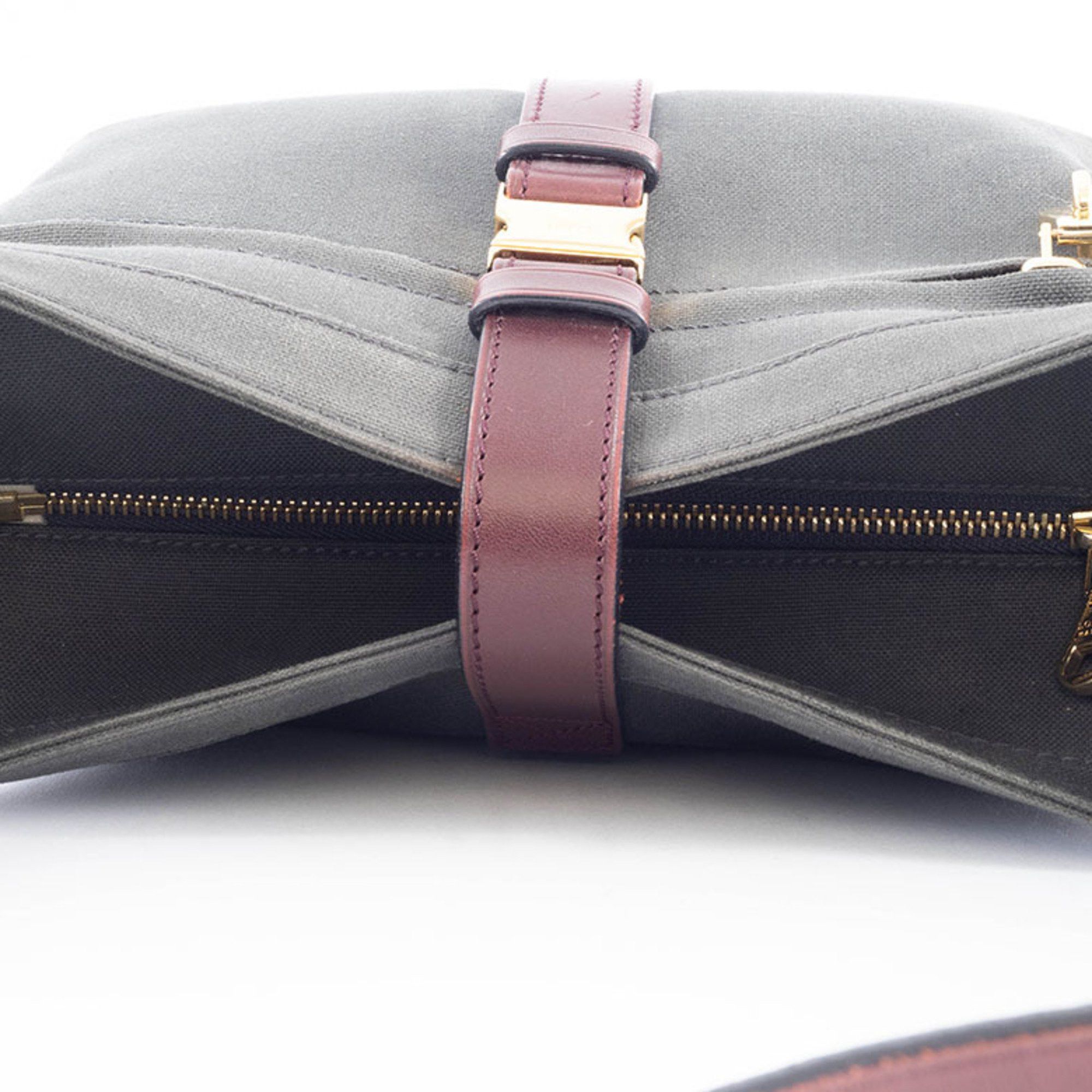Loewe LOEWE Shoulder Bag, Canvas and Leather, Gray, Women's, Semi-Hand, Size ONE SIZE - 15 Thumbnail