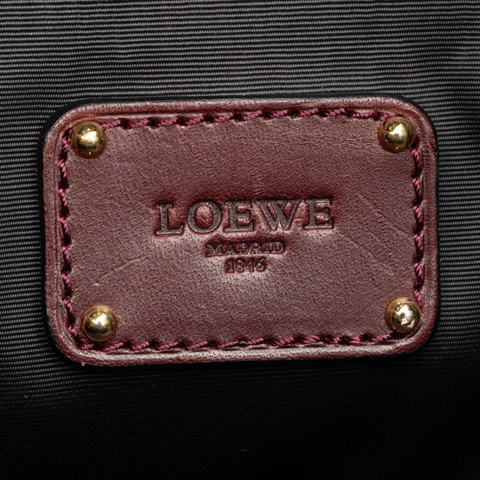 Loewe LOEWE Shoulder Bag, Canvas and Leather, Gray, Women's, Semi-Hand, Size ONE SIZE - 8 Thumbnail