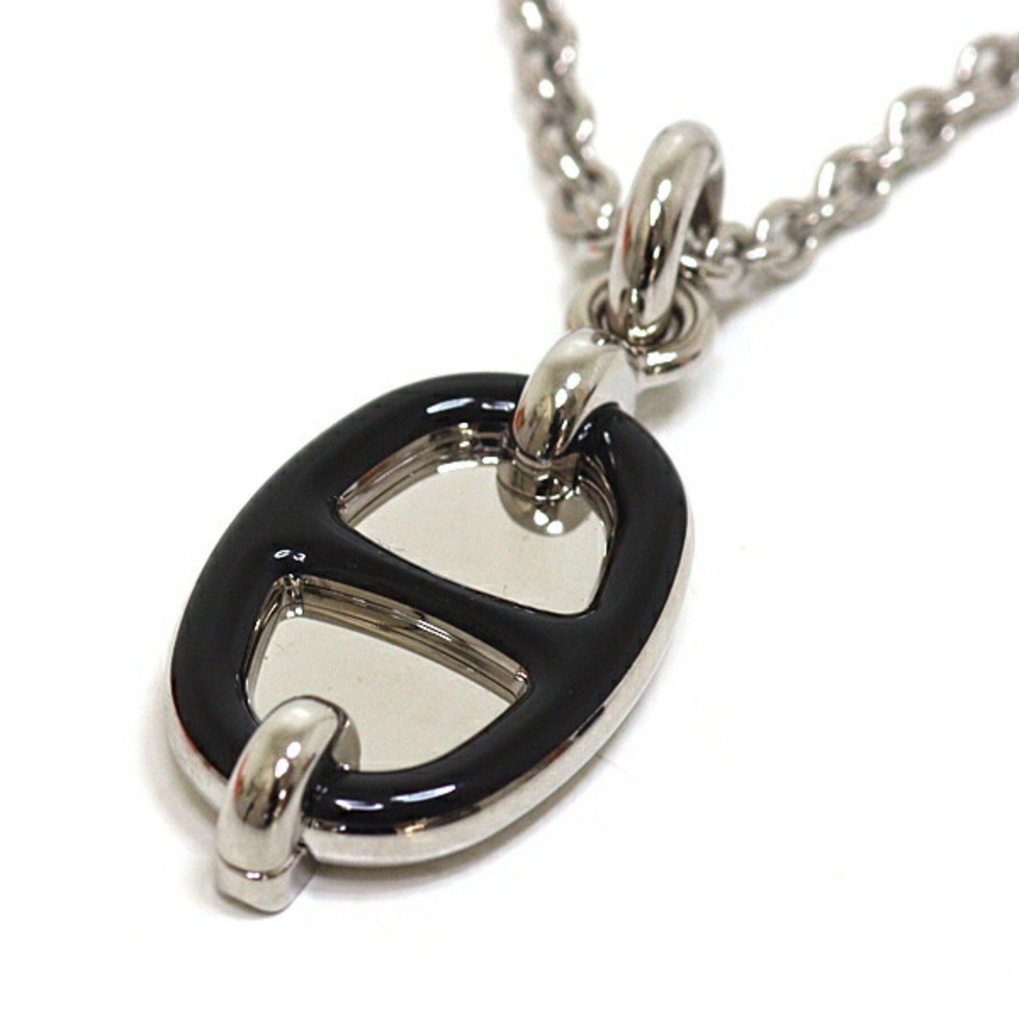 Hermes Hermes Pendant Mini Maillon PM Black Silver Necklace Unused Size ONE SIZE - 3 Thumbnail