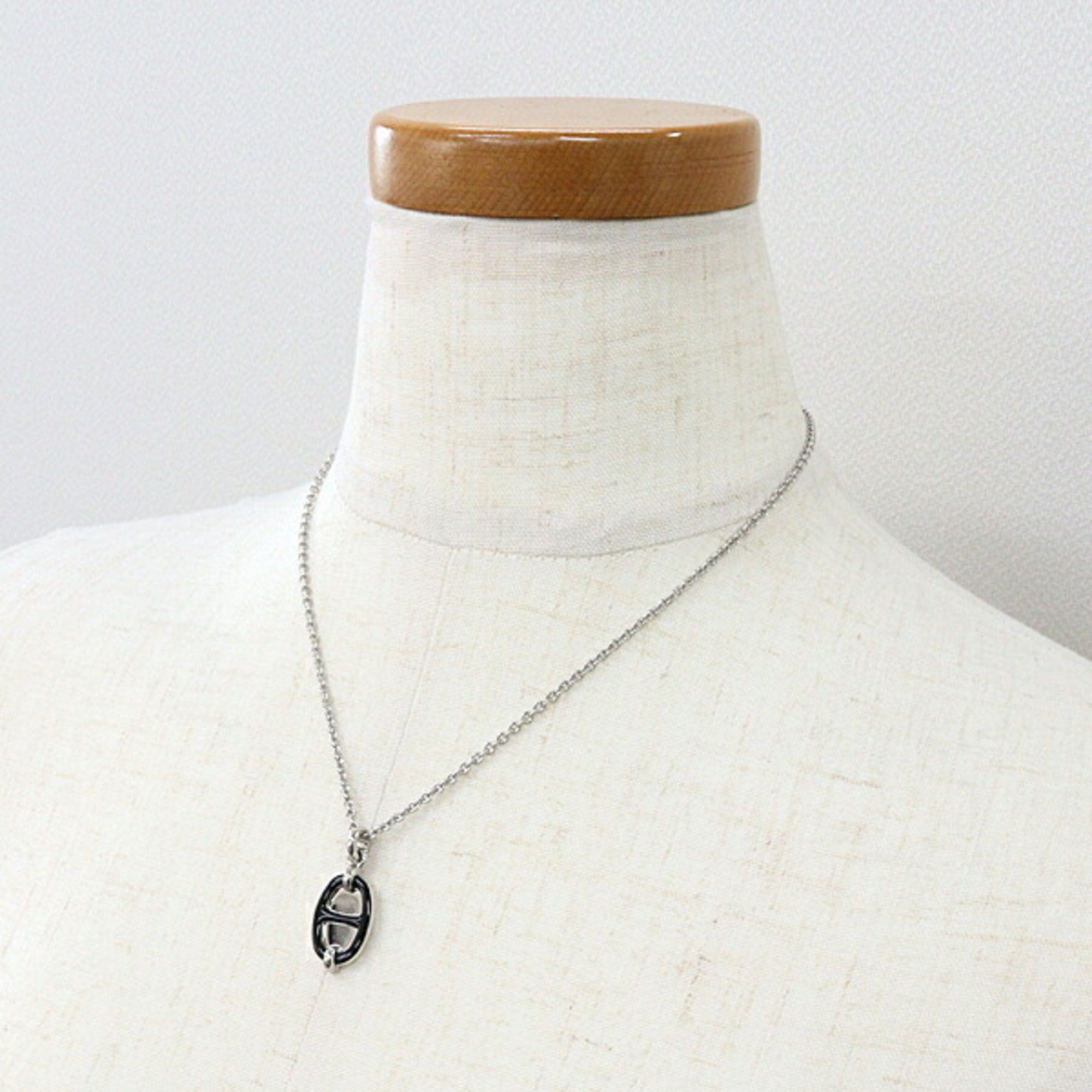 Hermes Hermes Pendant Mini Maillon PM Black Silver Necklace Unused Size ONE SIZE - 6 Thumbnail
