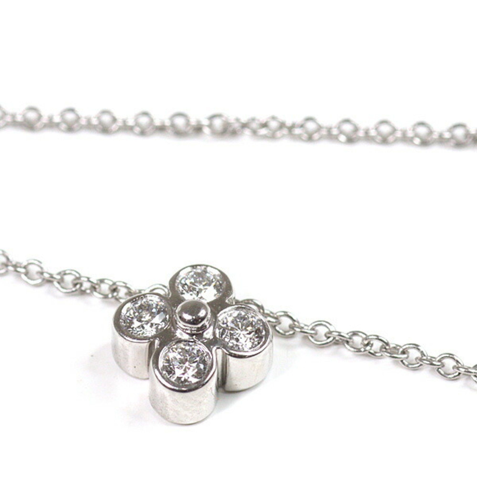 Tiffany & Co. Tiffany Bezel Set Diamond Flower Pendant Platinum PT950 41cm Necklace Size ONE SIZE - 2 Thumbnail