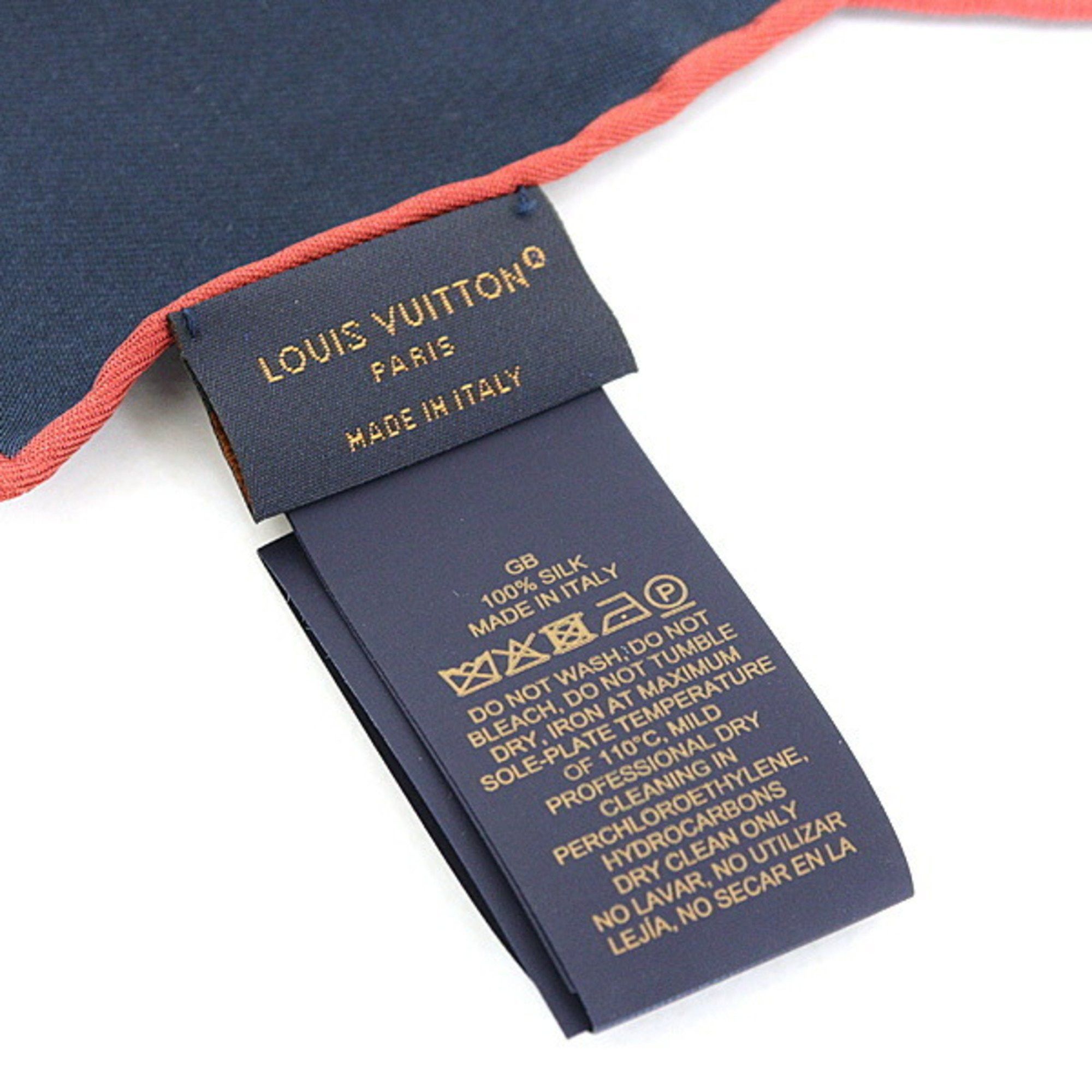 Louis Vuitton Louis Vuitton Carré 70 LV Bouquet Scarf Muffler Navy/Multicolor 100% Silk Flower Monogram Size ONE SIZE - 5 Thumbnail