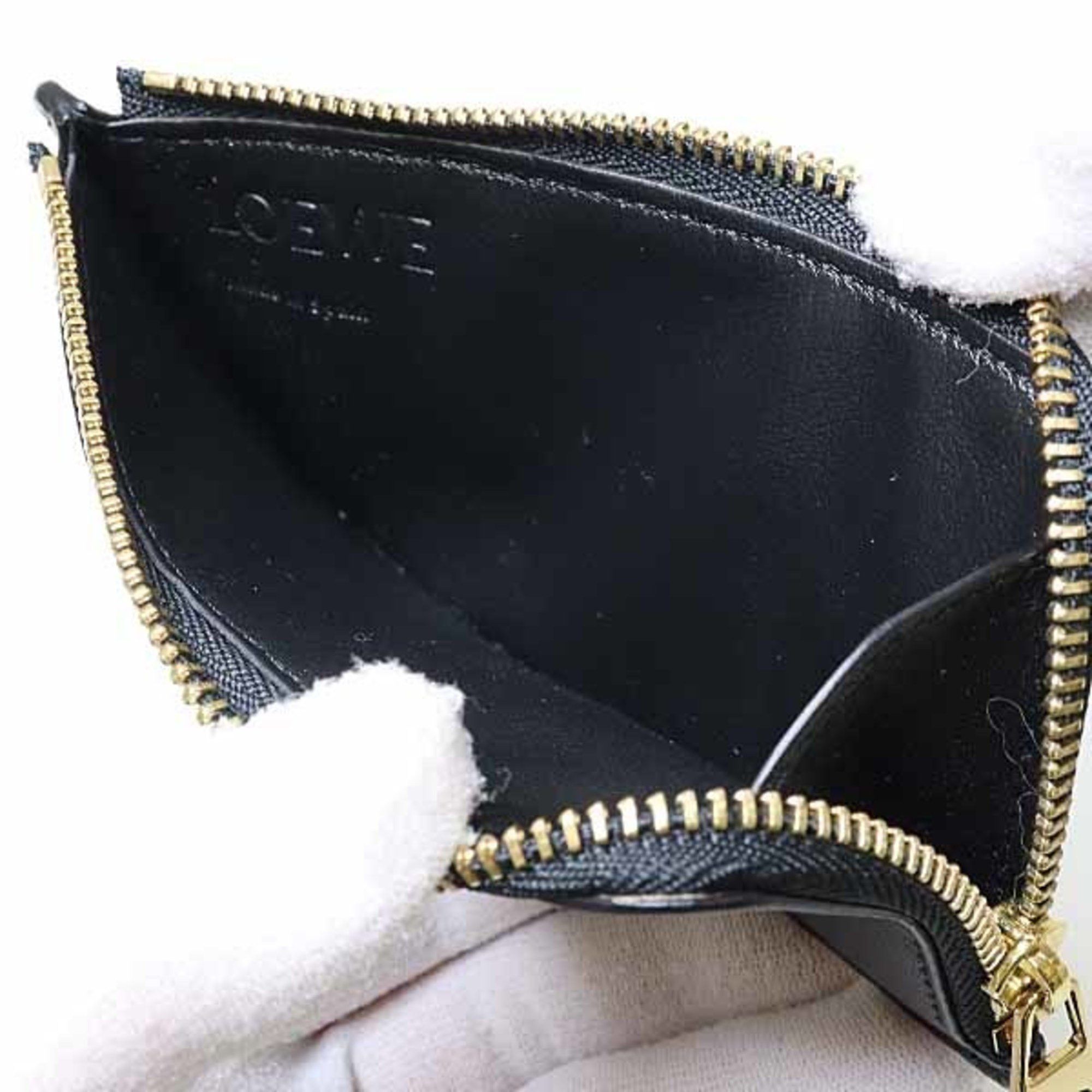 Loewe LOEWE Coin Card Holder Fragment Case Shiny Napa Calfskin CLE0Z40X01 Black Size ONE SIZE - 4 Thumbnail