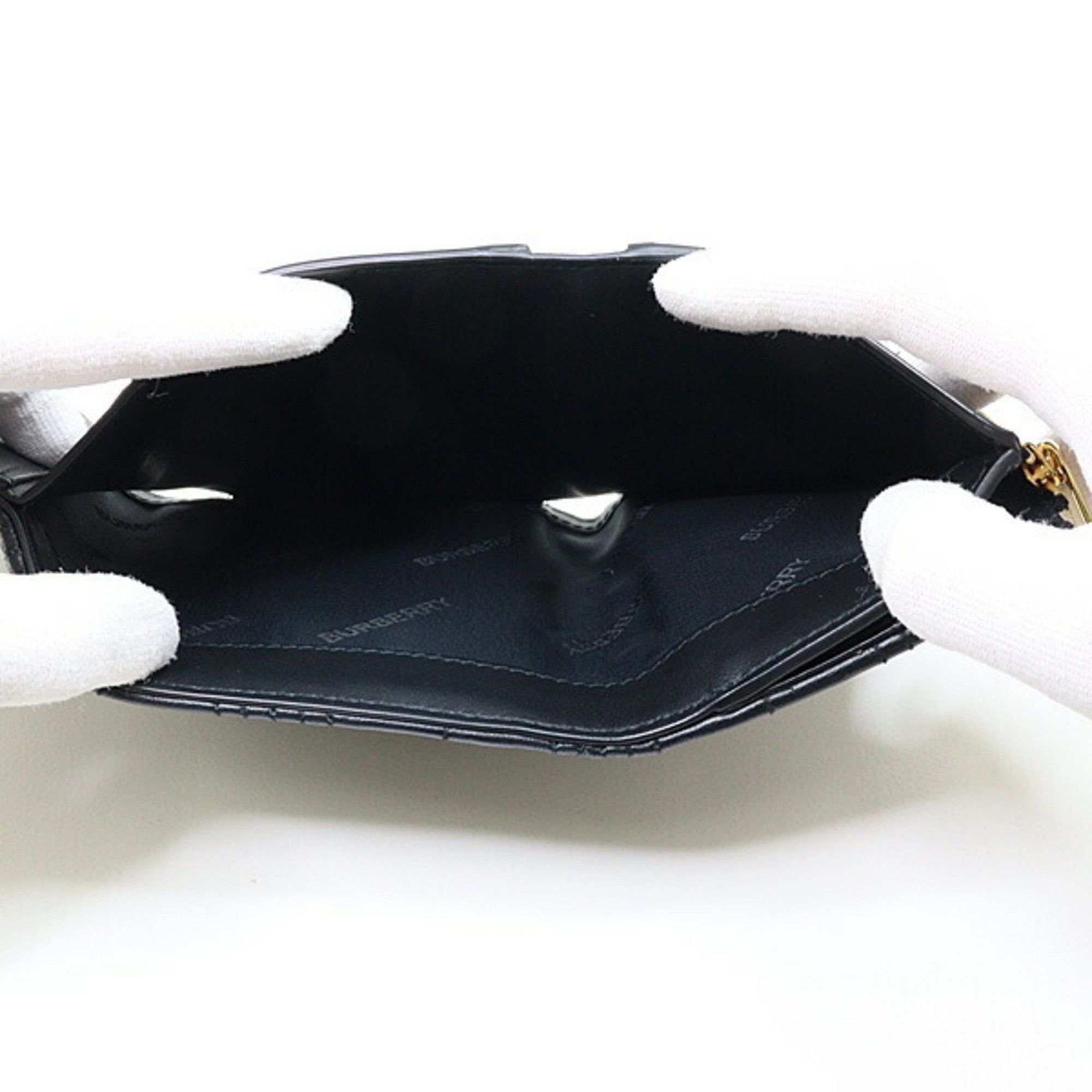 Burberry Burberry Tri-fold Wallet 8049280 Compact Black Leather Size ONE SIZE - 5 Thumbnail
