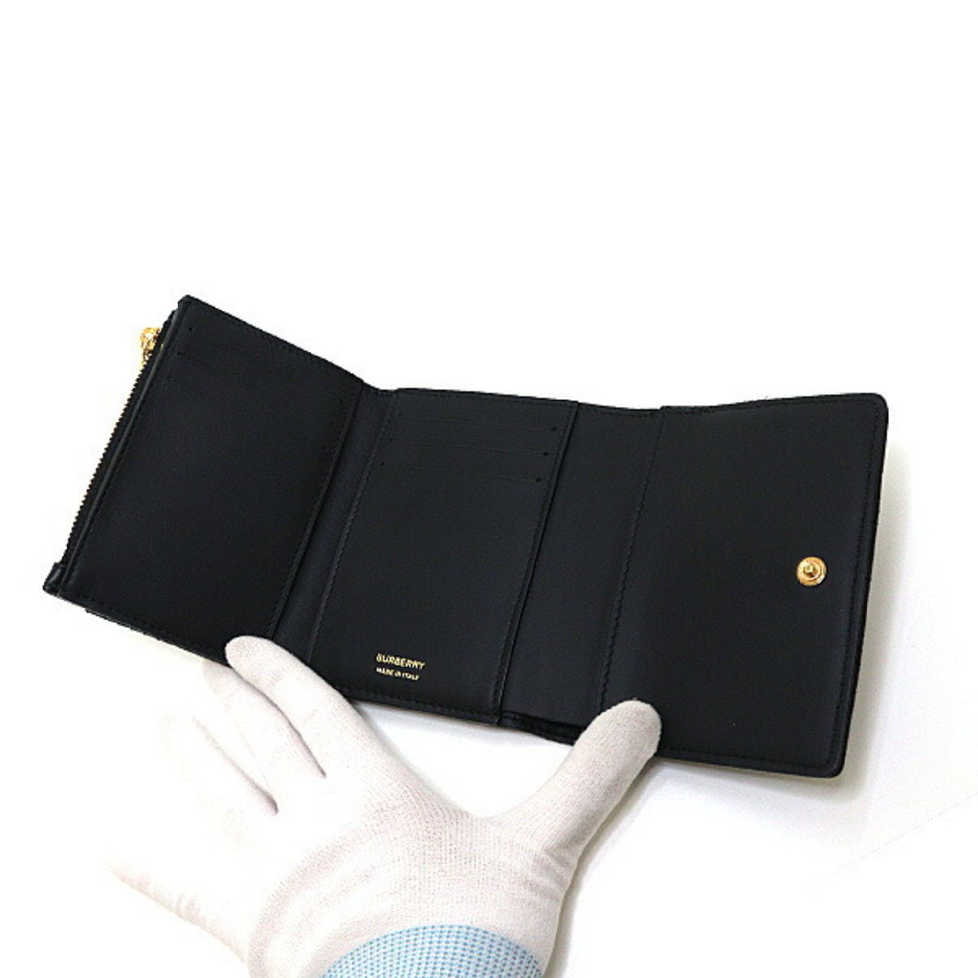Burberry Burberry Tri-fold Wallet 8049280 Compact Black Leather Size ONE SIZE - 4 Thumbnail