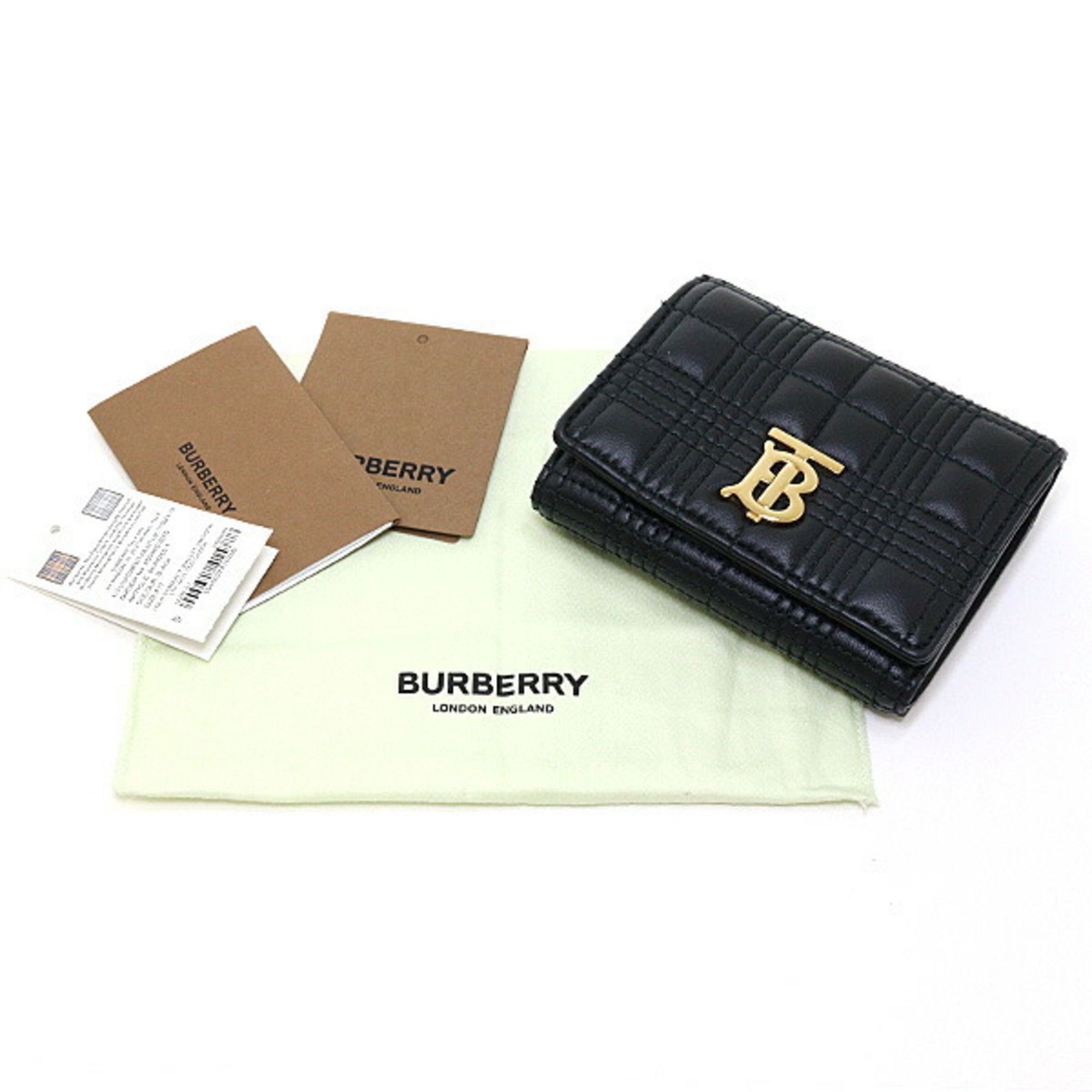 Burberry Burberry Tri-fold Wallet 8049280 Compact Black Leather Size ONE SIZE - 2 Thumbnail