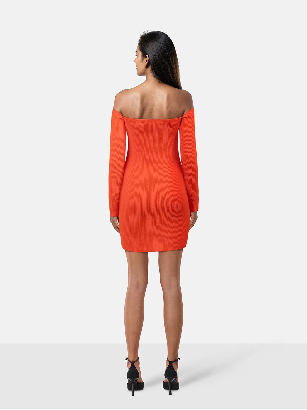 Helmut Lang Orange Contour Ribbed Mini Dress Size XS / US 0-2 / IT 36-38 - 2 Thumbnail