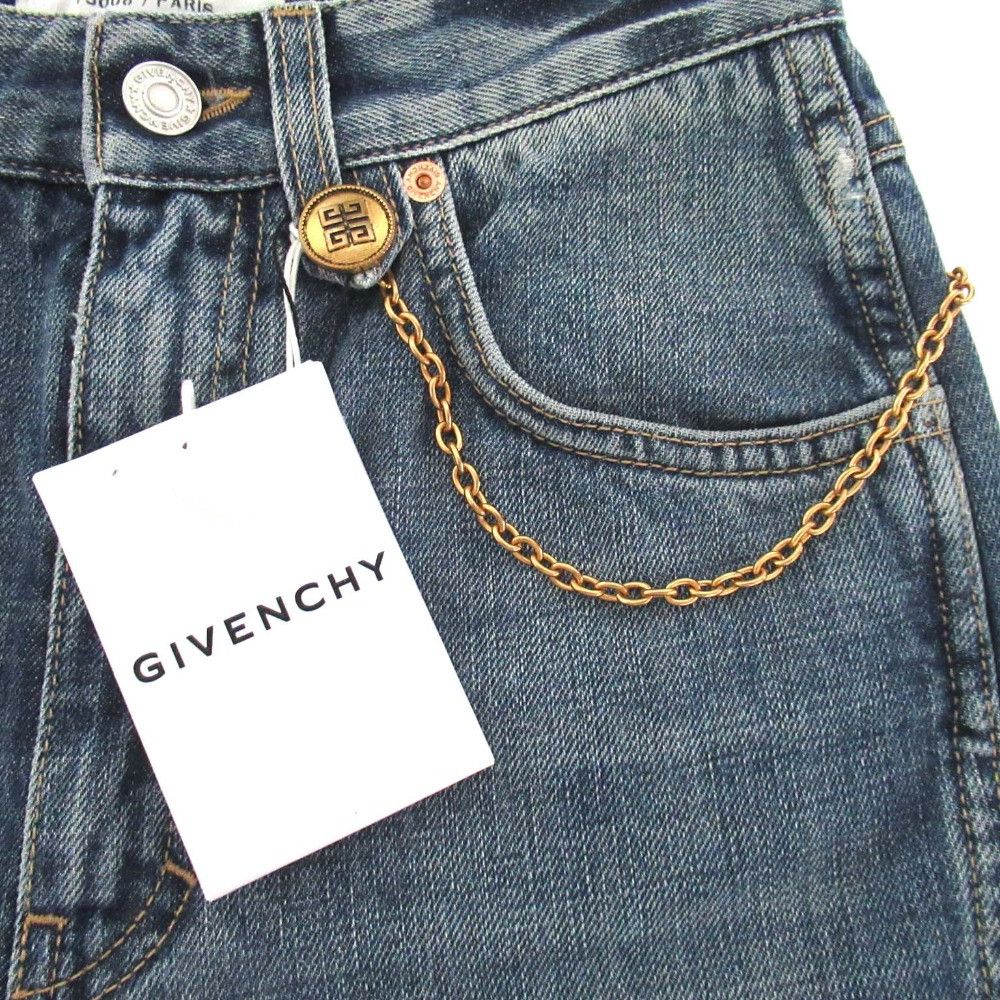 Givenchy Givenchy Givenchy Chain Detail Straight-leg Cropped Jeans Denim Pants Denim Jeans BW50NG50LD DUTY FREE for USA Size ONE SIZE - 5 Thumbnail