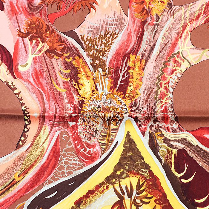 Hermes Hermes Hermes Carre 90 KUGGOR TREE Silk Scarf Cotton Scarf DUTY FREE for USA Size ONE SIZE - 3 Thumbnail