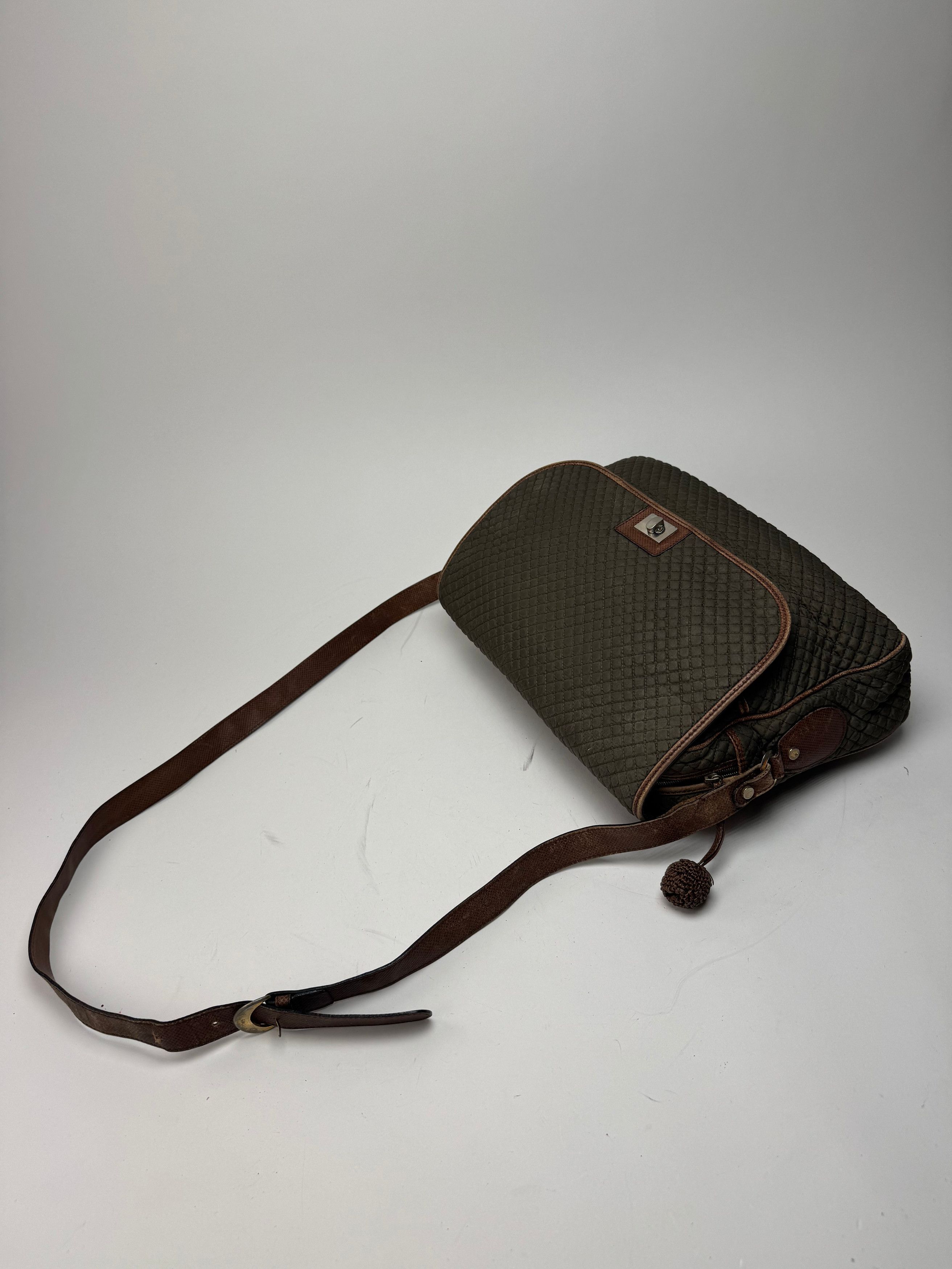 Bottega Veneta Vintage Canvas Leather Puffer 2Way Bag Khaki Brown Size ONE SIZE - 10 Thumbnail