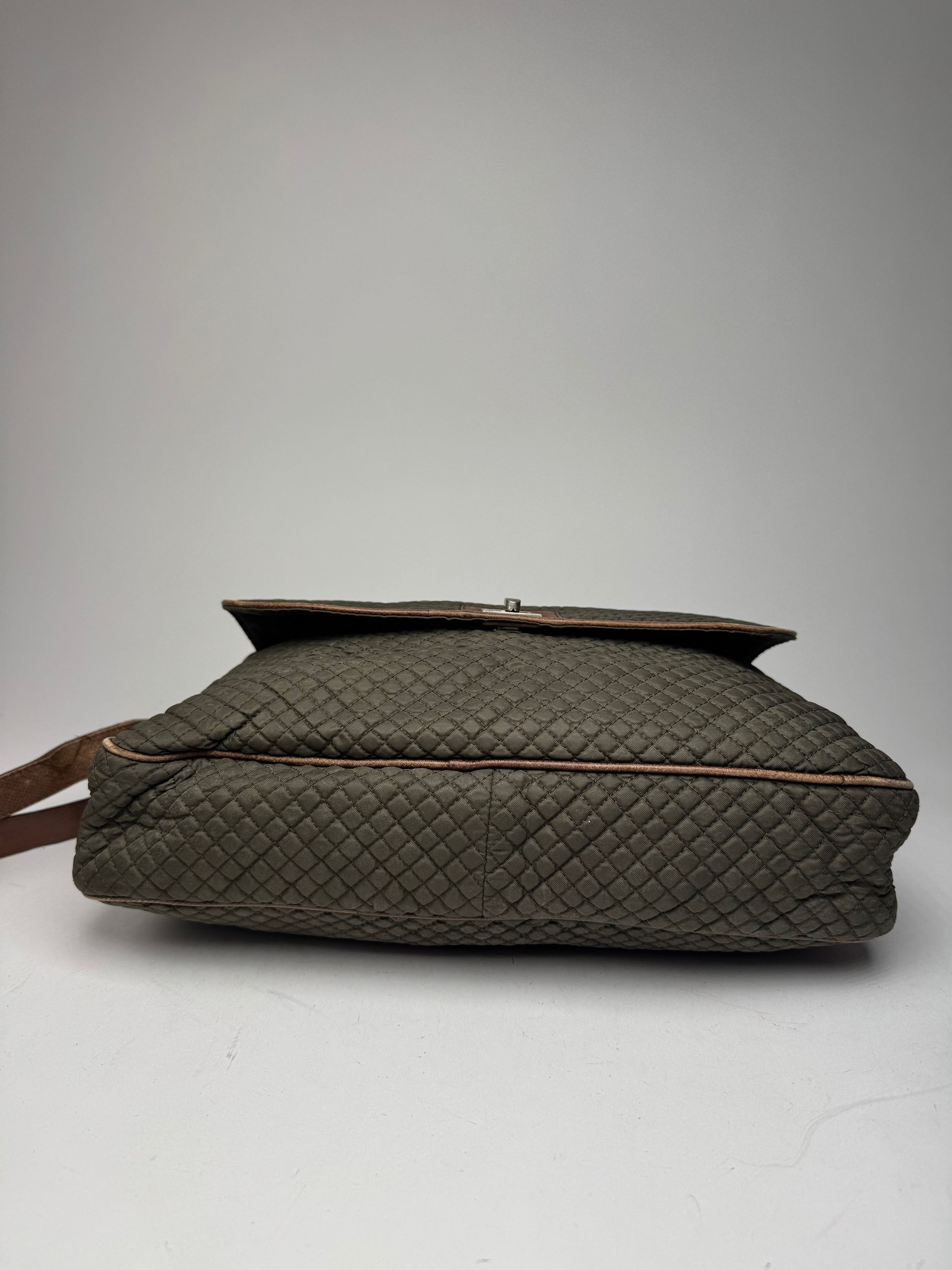 Bottega Veneta Vintage Canvas Leather Puffer 2Way Bag Khaki Brown Size ONE SIZE - 15 Thumbnail