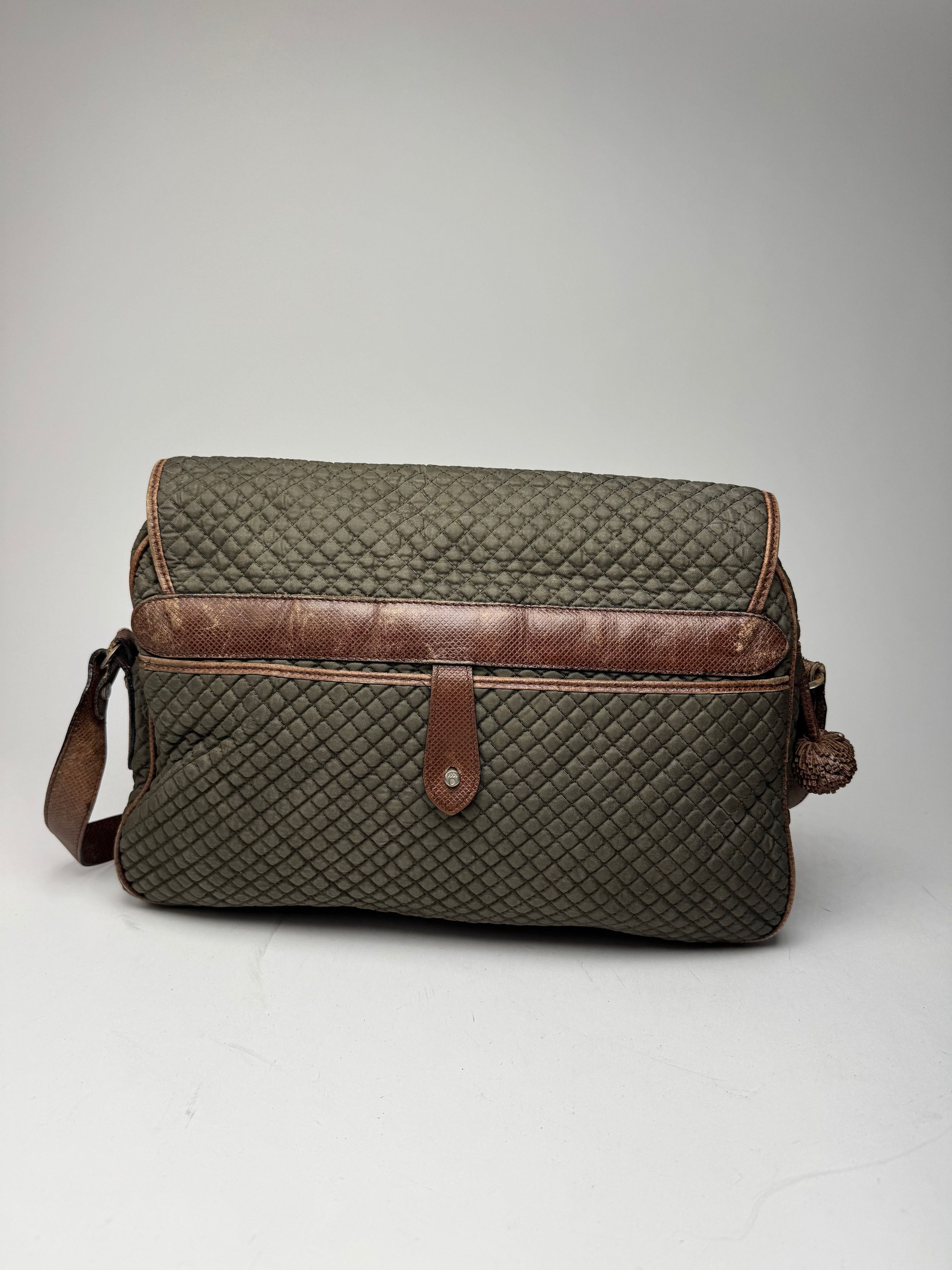 Bottega Veneta Vintage Canvas Leather Puffer 2Way Bag Khaki Brown Size ONE SIZE - 2 Thumbnail