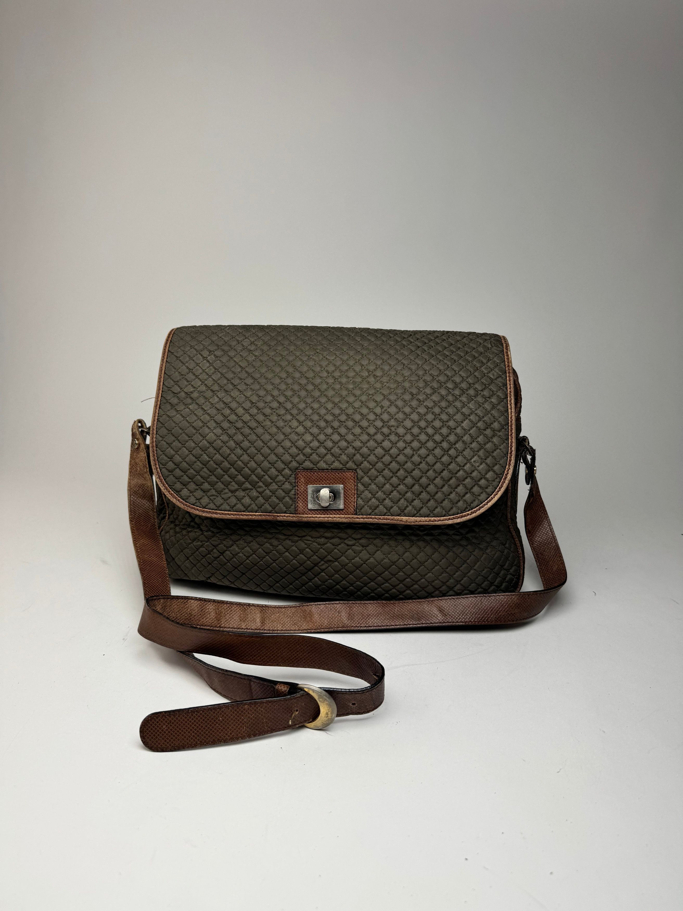 Bottega Veneta Vintage Canvas Leather Puffer 2Way Bag Khaki Brown Size ONE SIZE - 6 Thumbnail