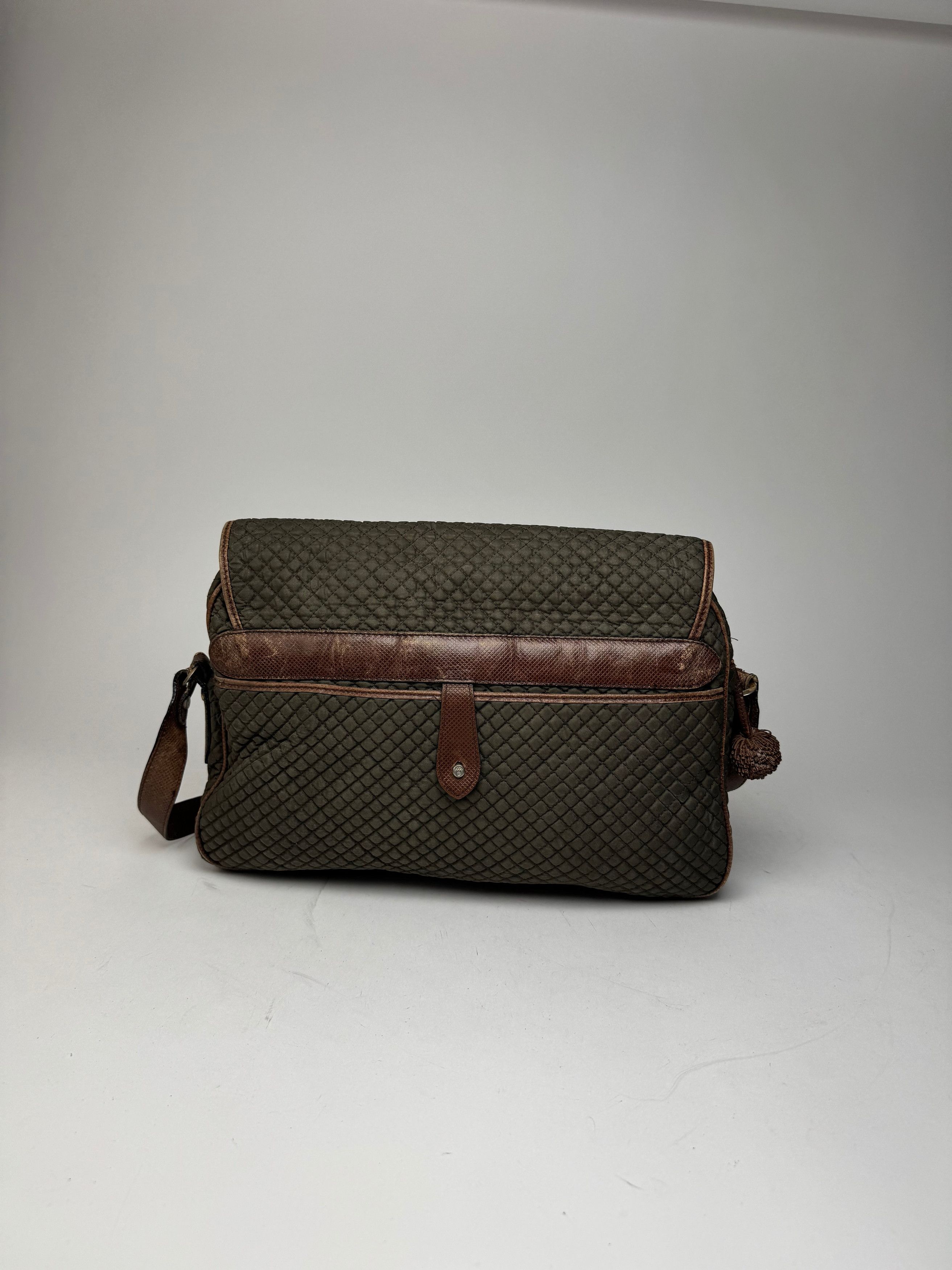 Bottega Veneta Vintage Canvas Leather Puffer 2Way Bag Khaki Brown Size ONE SIZE - 11 Thumbnail