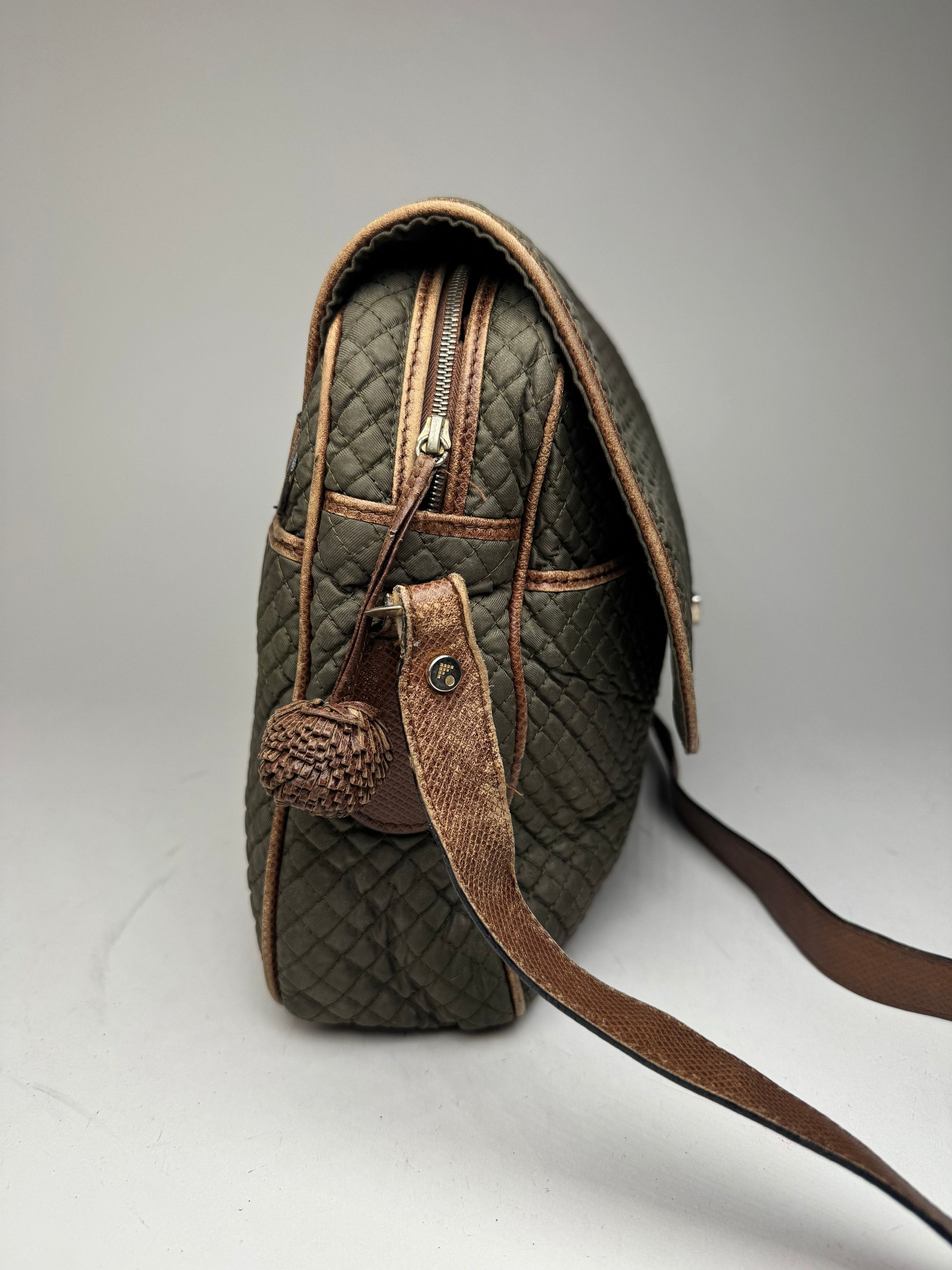 Bottega Veneta Vintage Canvas Leather Puffer 2Way Bag Khaki Brown Size ONE SIZE - 12 Thumbnail