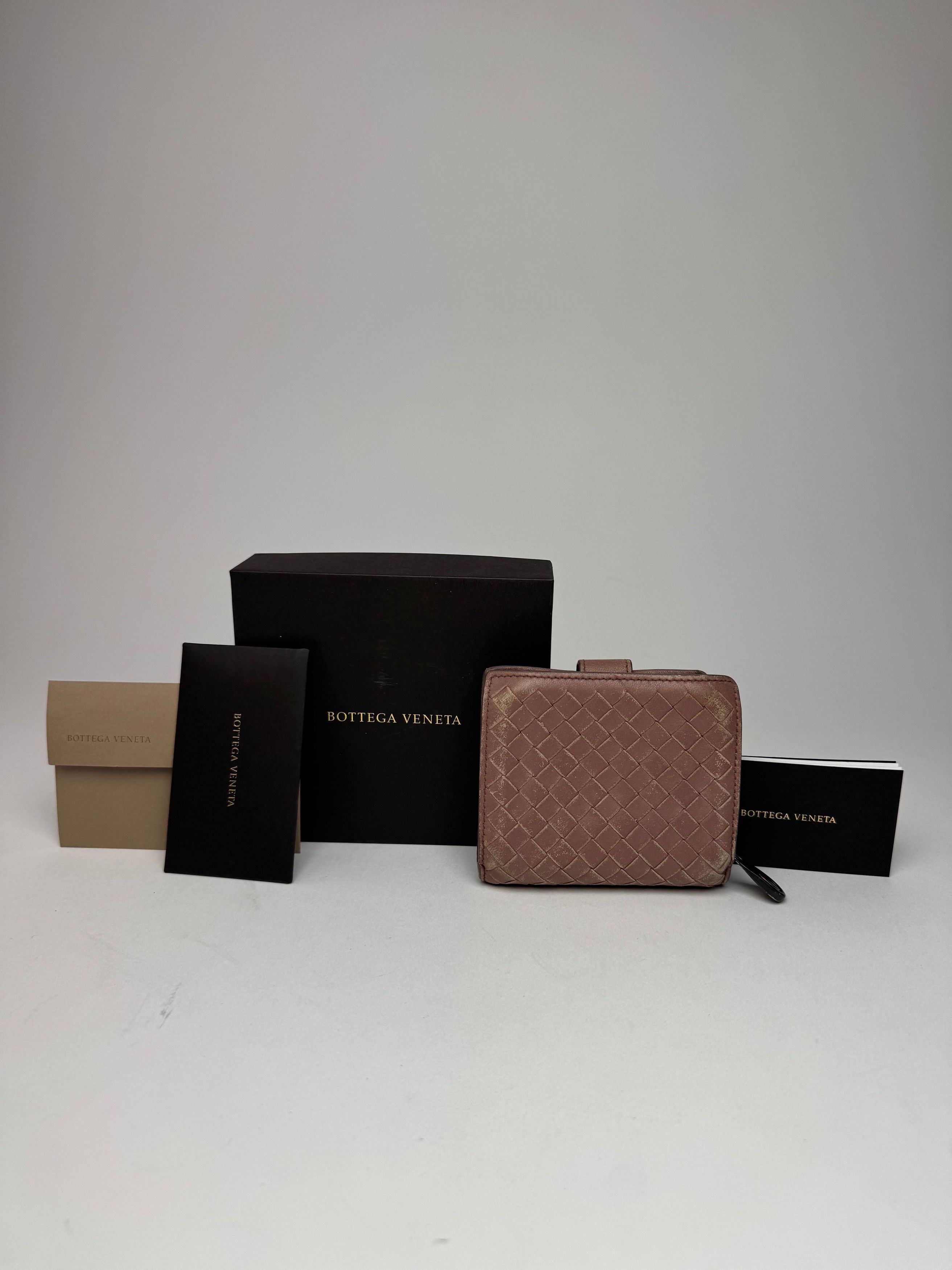 Bottega Veneta Vintage Intrecciato Leather Wallet Purple Size ONE SIZE - 2 Thumbnail