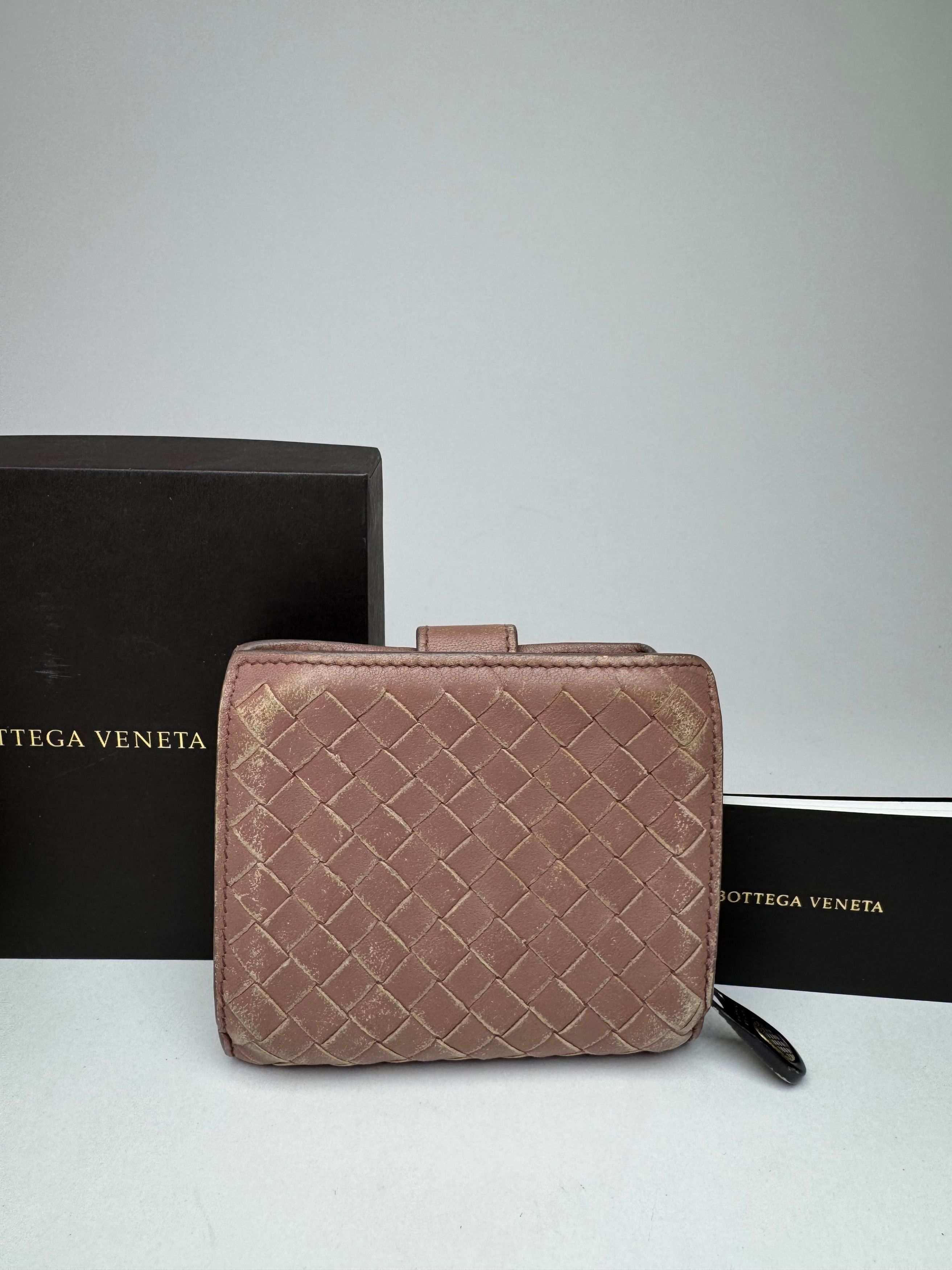 Bottega Veneta Vintage Intrecciato Leather Wallet Purple Size ONE SIZE - 8 Thumbnail