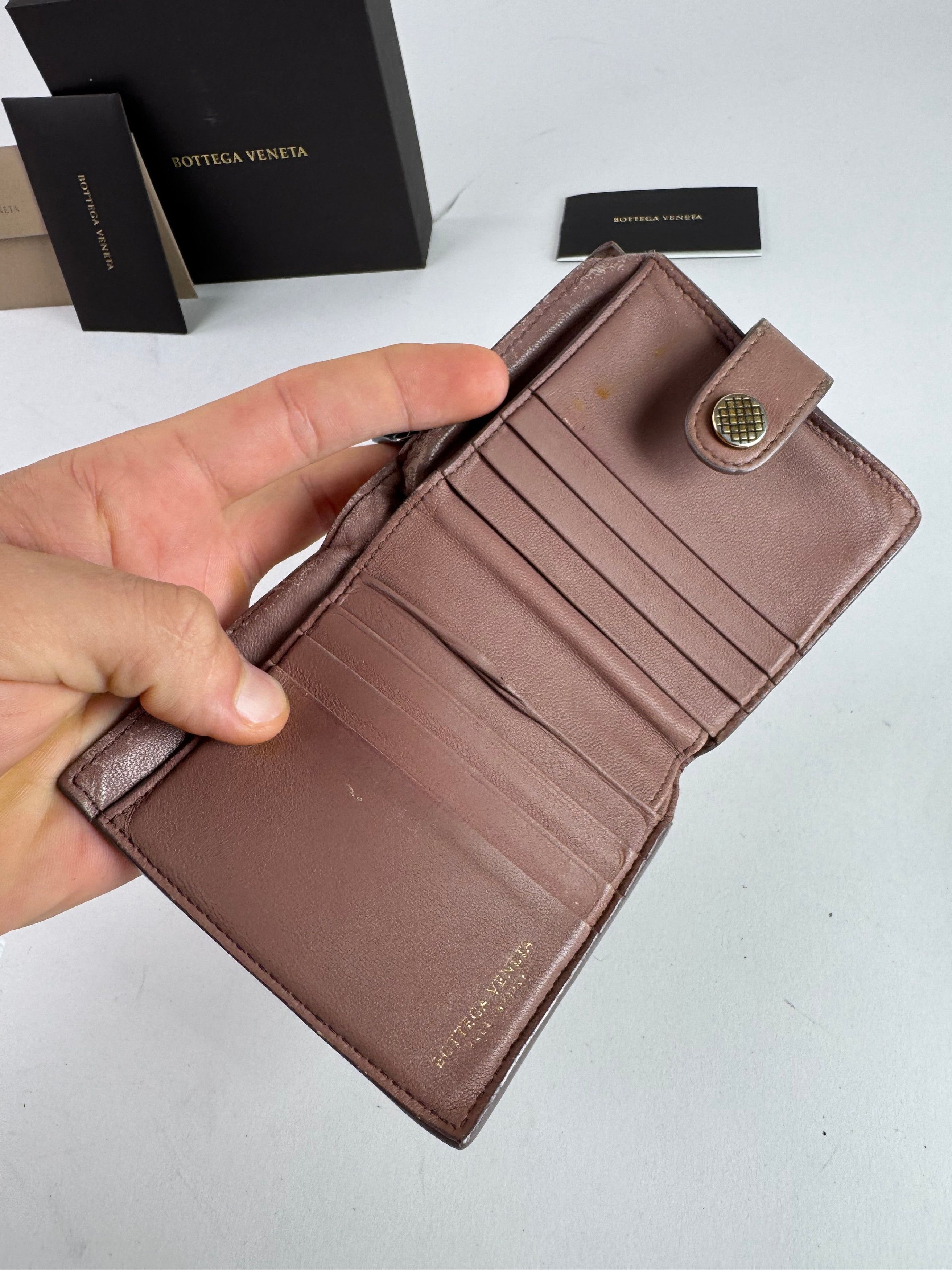 Bottega Veneta Vintage Intrecciato Leather Wallet Purple Size ONE SIZE - 3 Thumbnail