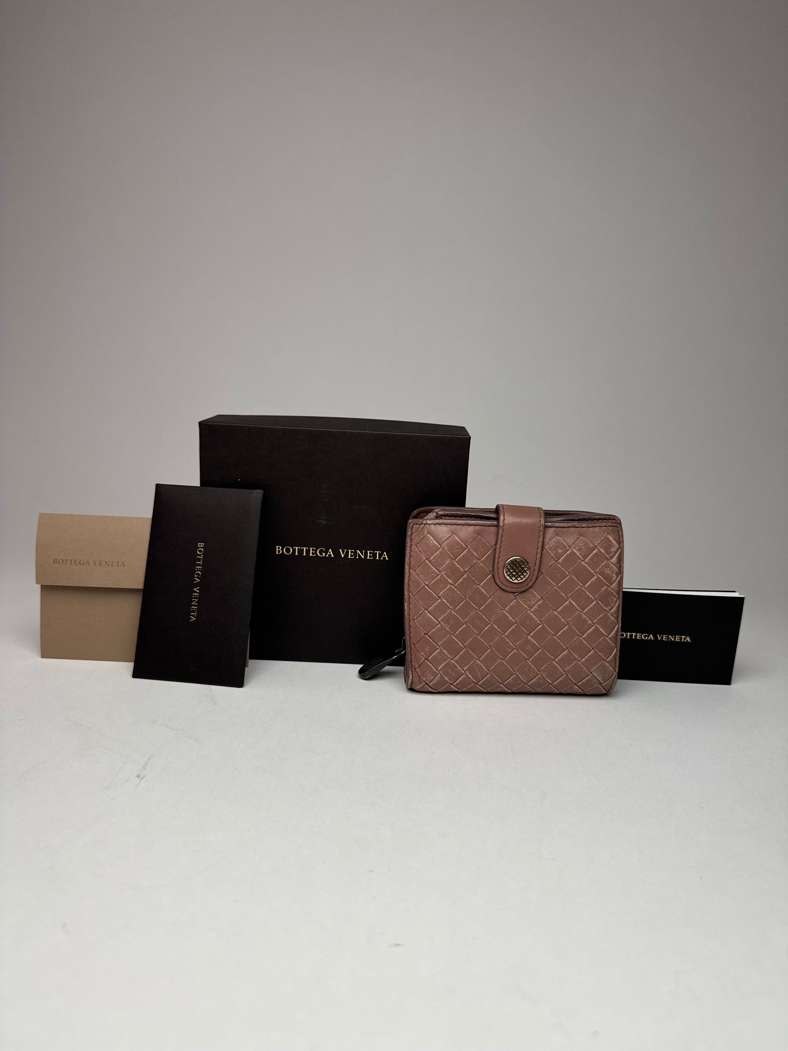 Bottega Veneta Vintage Intrecciato Leather Wallet Purple Size ONE SIZE - 12 Thumbnail