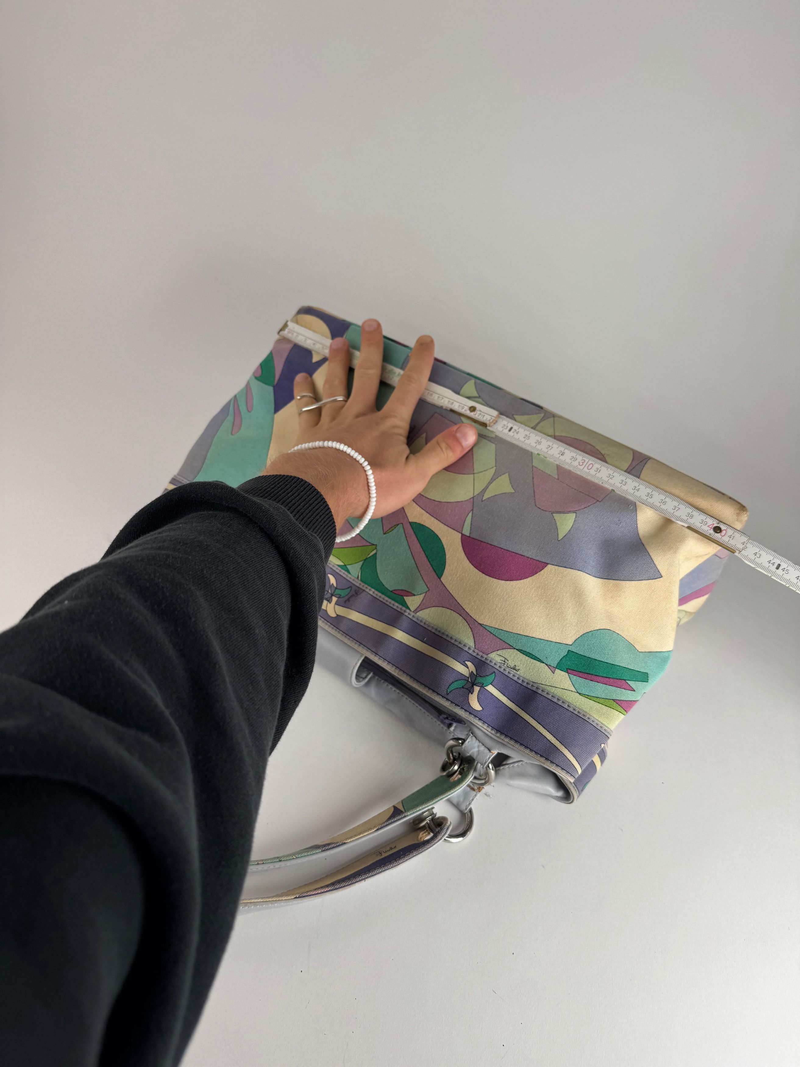 Emilio Pucci Vintage Blue Tone Abstract Handbag Size ONE SIZE - 11 Thumbnail