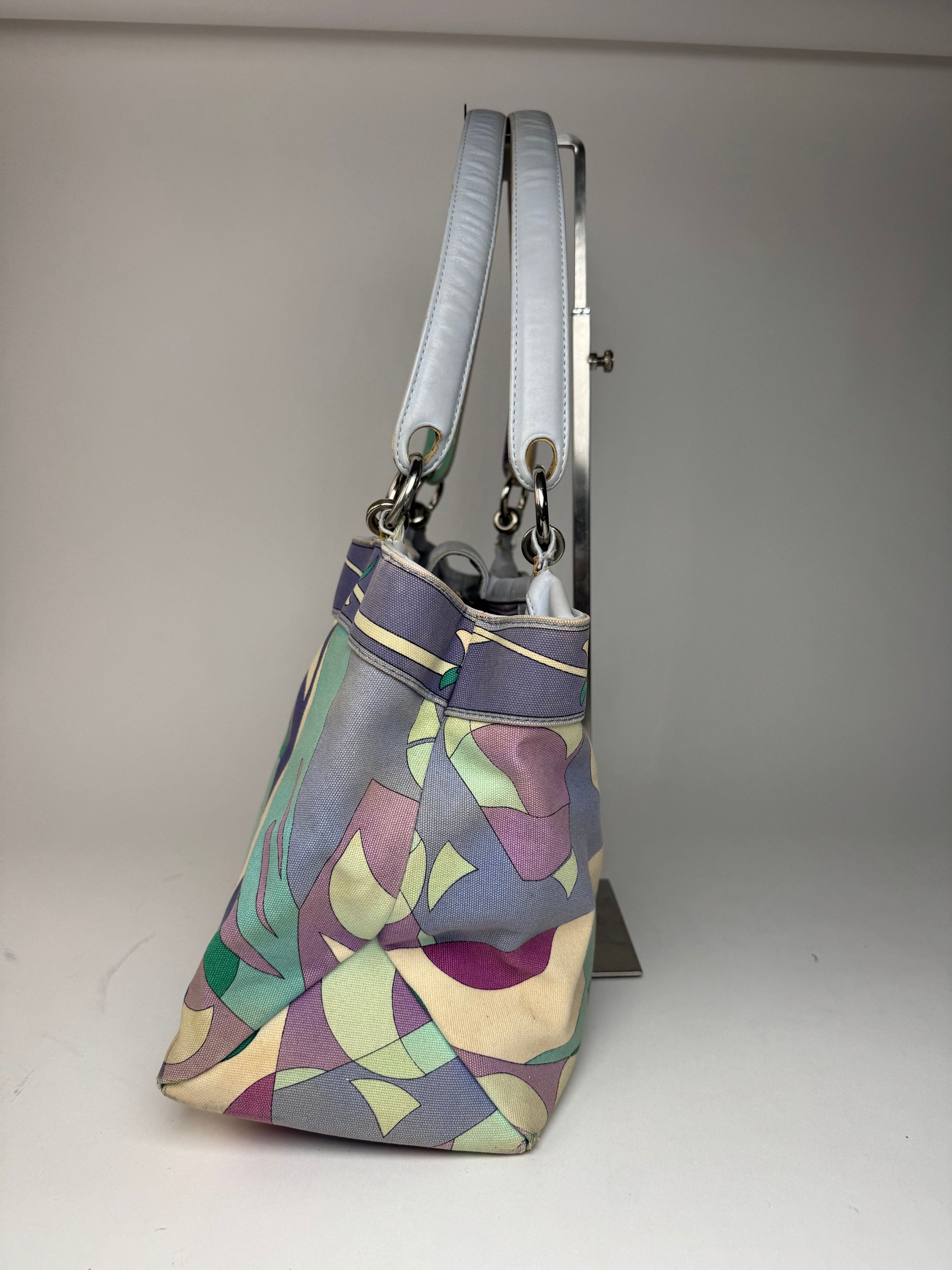 Emilio Pucci Vintage Blue Tone Abstract Handbag Size ONE SIZE - 8 Thumbnail