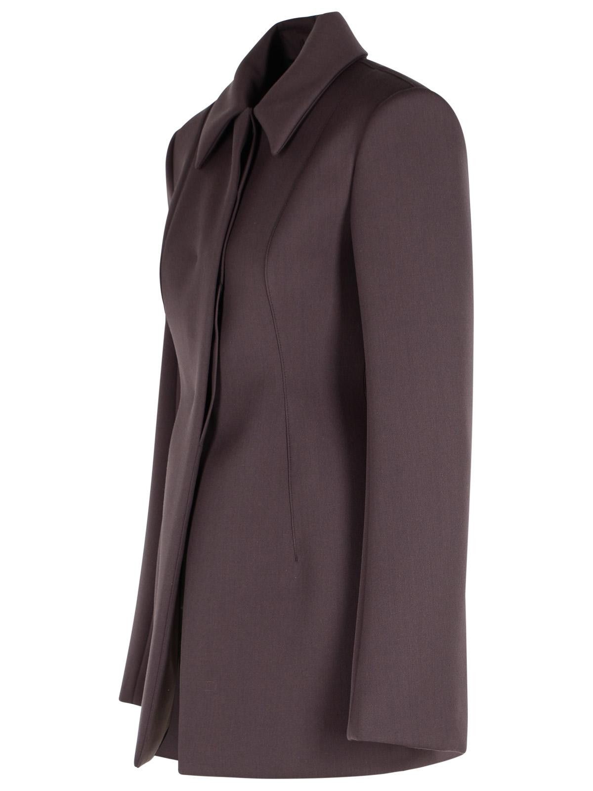 Sportmax SPORTMAX 'Bacio' Tight Jacket In Coffee Virgin Wool Blend Size S / US 4 / IT 40 - 2 Thumbnail