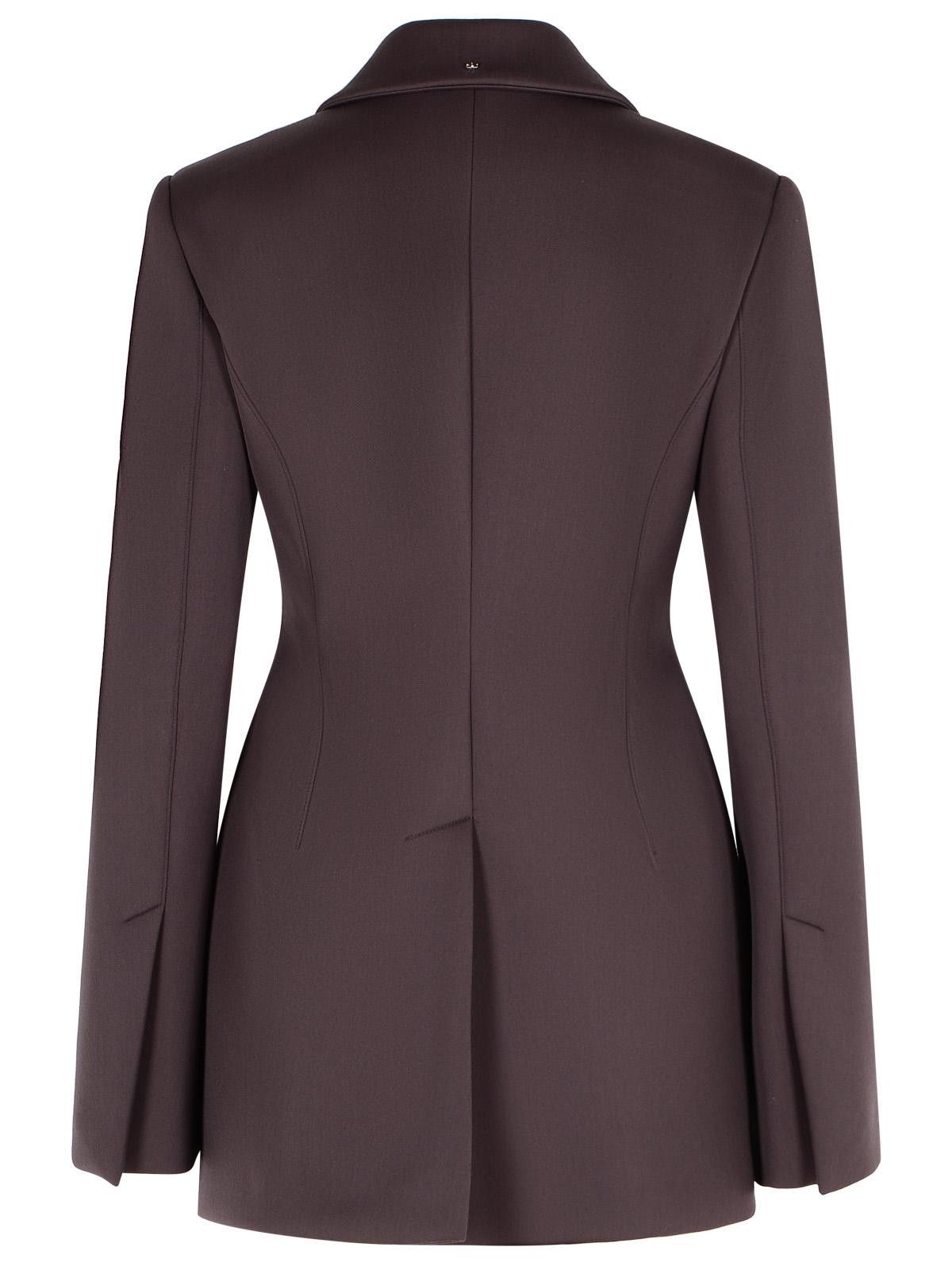 Sportmax SPORTMAX 'Bacio' Tight Jacket In Coffee Virgin Wool Blend Size S / US 4 / IT 40 - 3 Thumbnail
