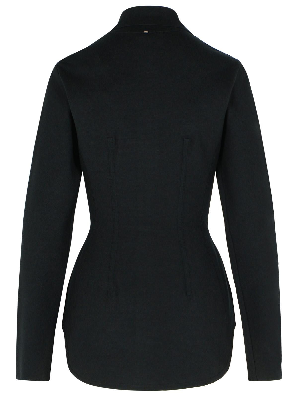 Sportmax SPORTMAX 'Baffo' Black Viscose Knit Shirt Size S / US 4 / IT 40 - 3 Thumbnail