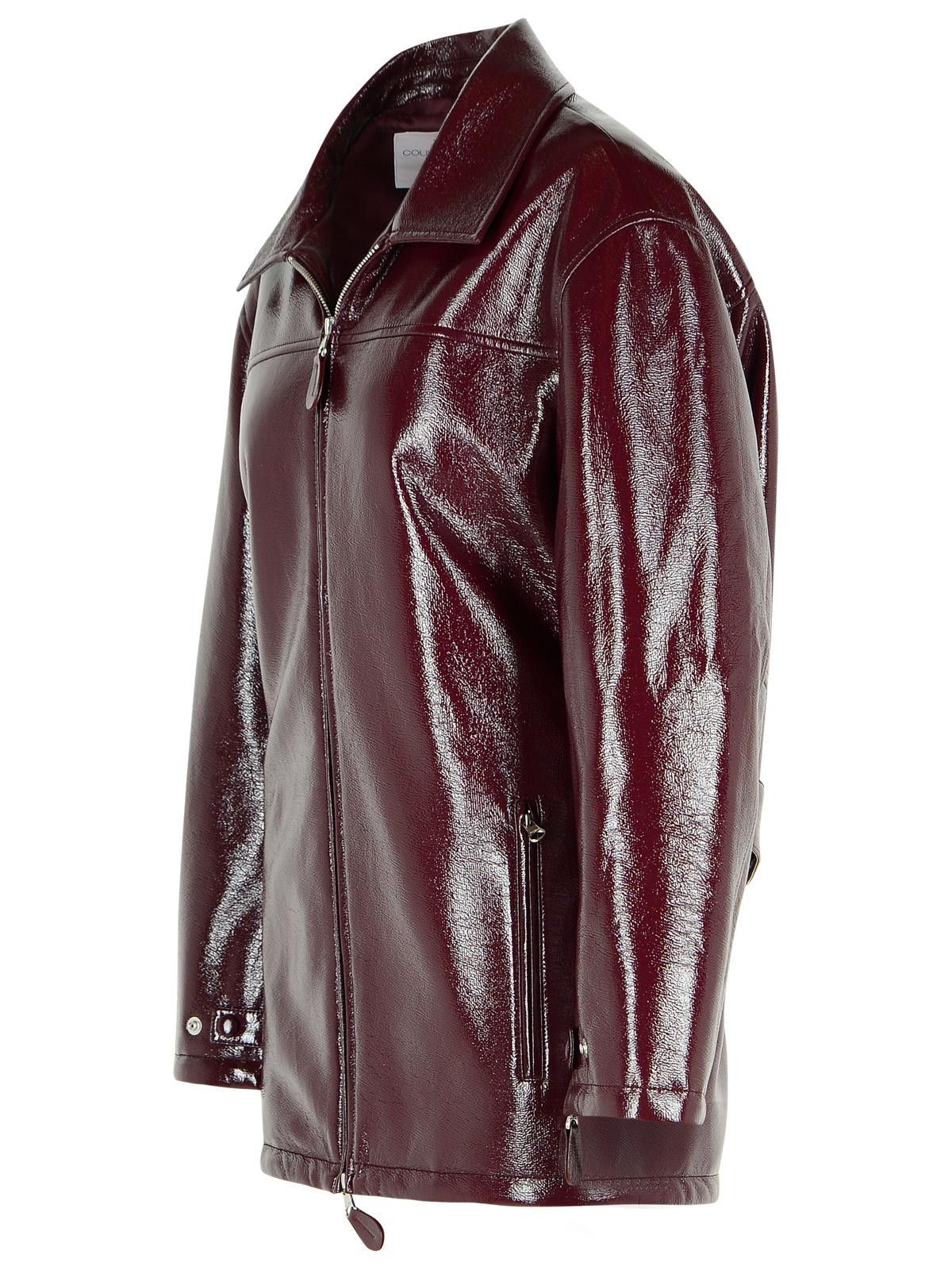 Courreges COURREGES 'Vinyl' Burgundy Cotton Blend Jacket Size XS / US 0-2 / IT 36-38 - 2 Thumbnail