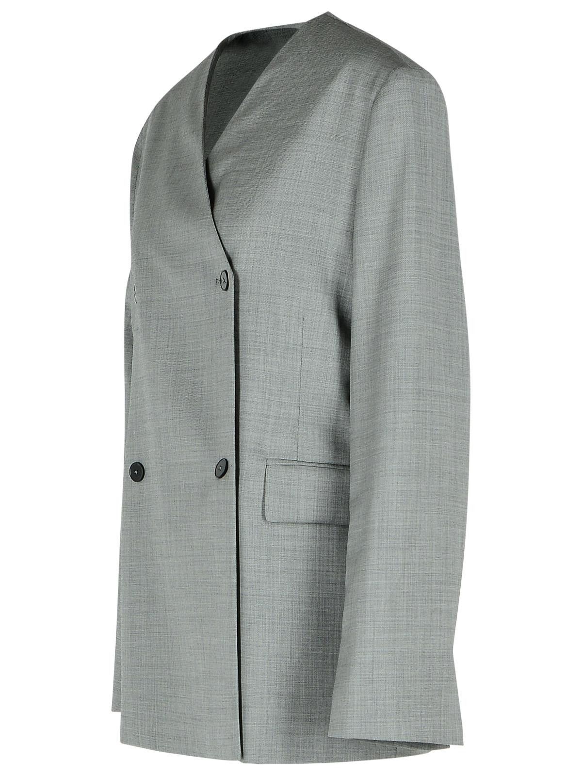 Loulou de Saison LOULOU DE SAISON 'Altair' Grey Virgin Wool Blazer Size S / US 4 / IT 40 - 2 Thumbnail