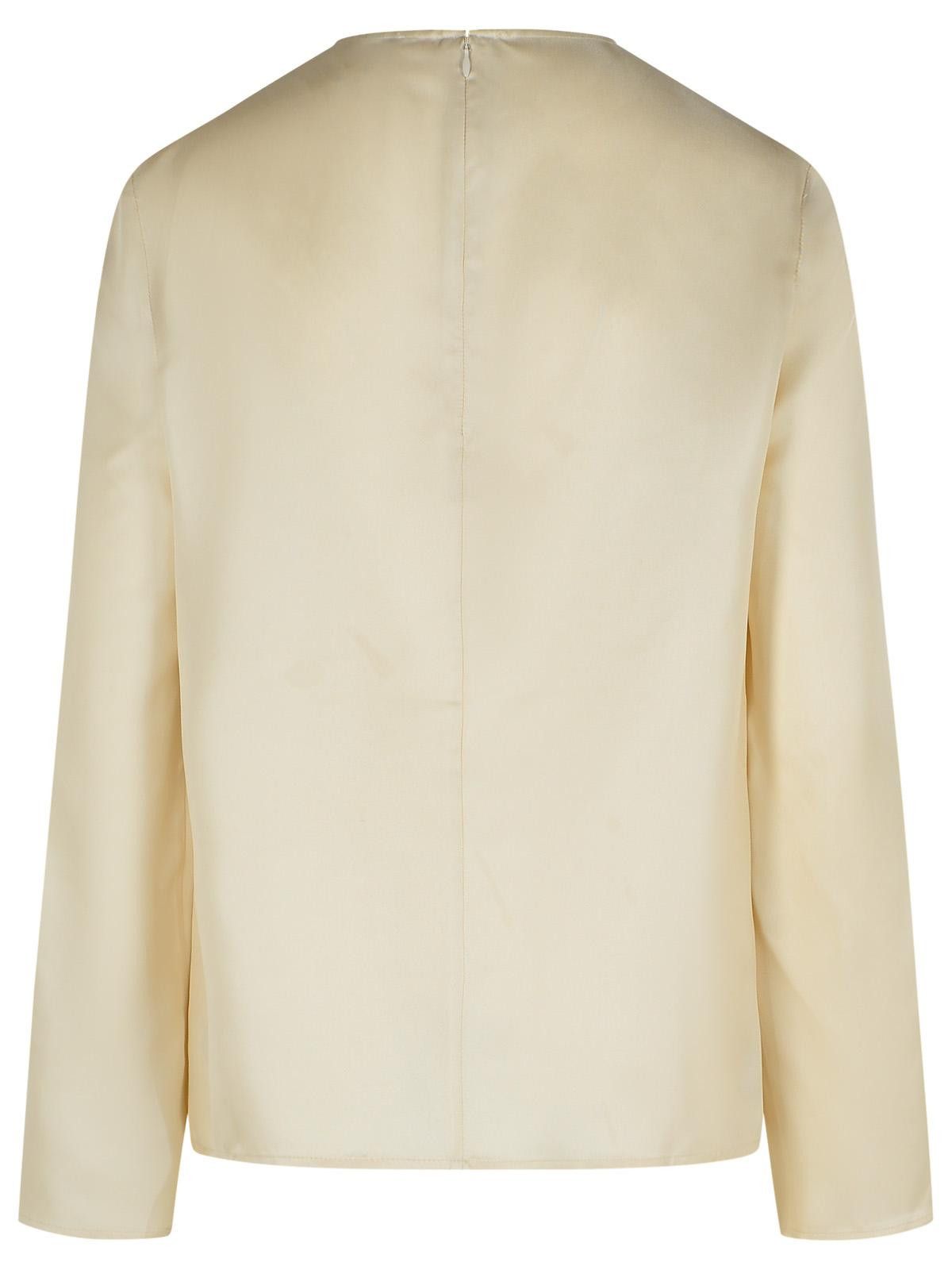 Loulou de Saison LOULOU DE SAISON 'Azae' Draped Blouse In Ivory Silk Size M / US 6-8 / IT 42-44 - 3 Thumbnail