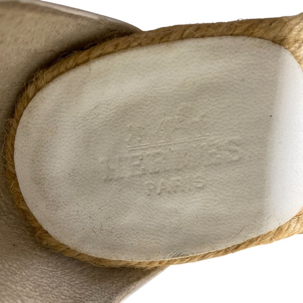 Hermes Hermes Hermes Mesh Leather Wedge Wood Sandals Leather Shoes DUTY FREE for USA Size ONE SIZE - 11 Thumbnail