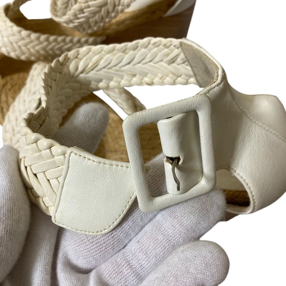 Hermes Hermes Hermes Mesh Leather Wedge Wood Sandals Leather Shoes DUTY FREE for USA Size ONE SIZE - 15 Thumbnail