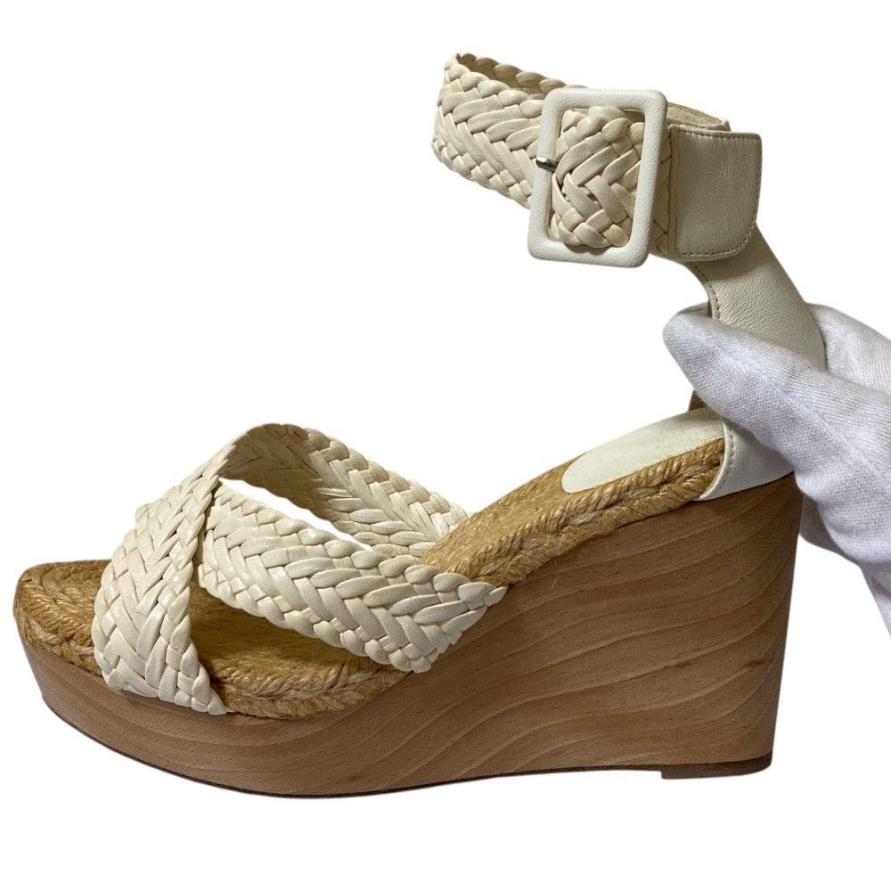 Hermes Hermes Hermes Mesh Leather Wedge Wood Sandals Leather Shoes DUTY FREE for USA Size ONE SIZE - 8 Thumbnail