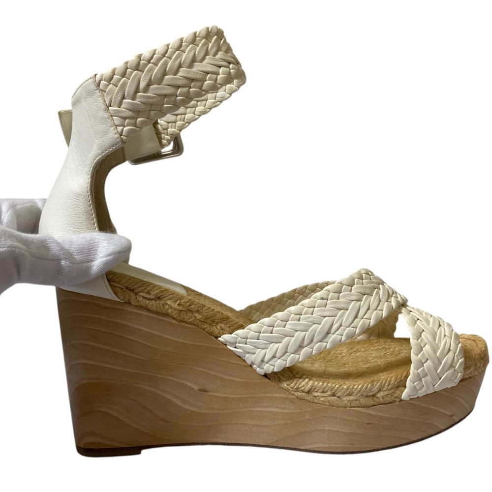 Hermes Hermes Hermes Mesh Leather Wedge Wood Sandals Leather Shoes DUTY FREE for USA Size ONE SIZE - 9 Thumbnail