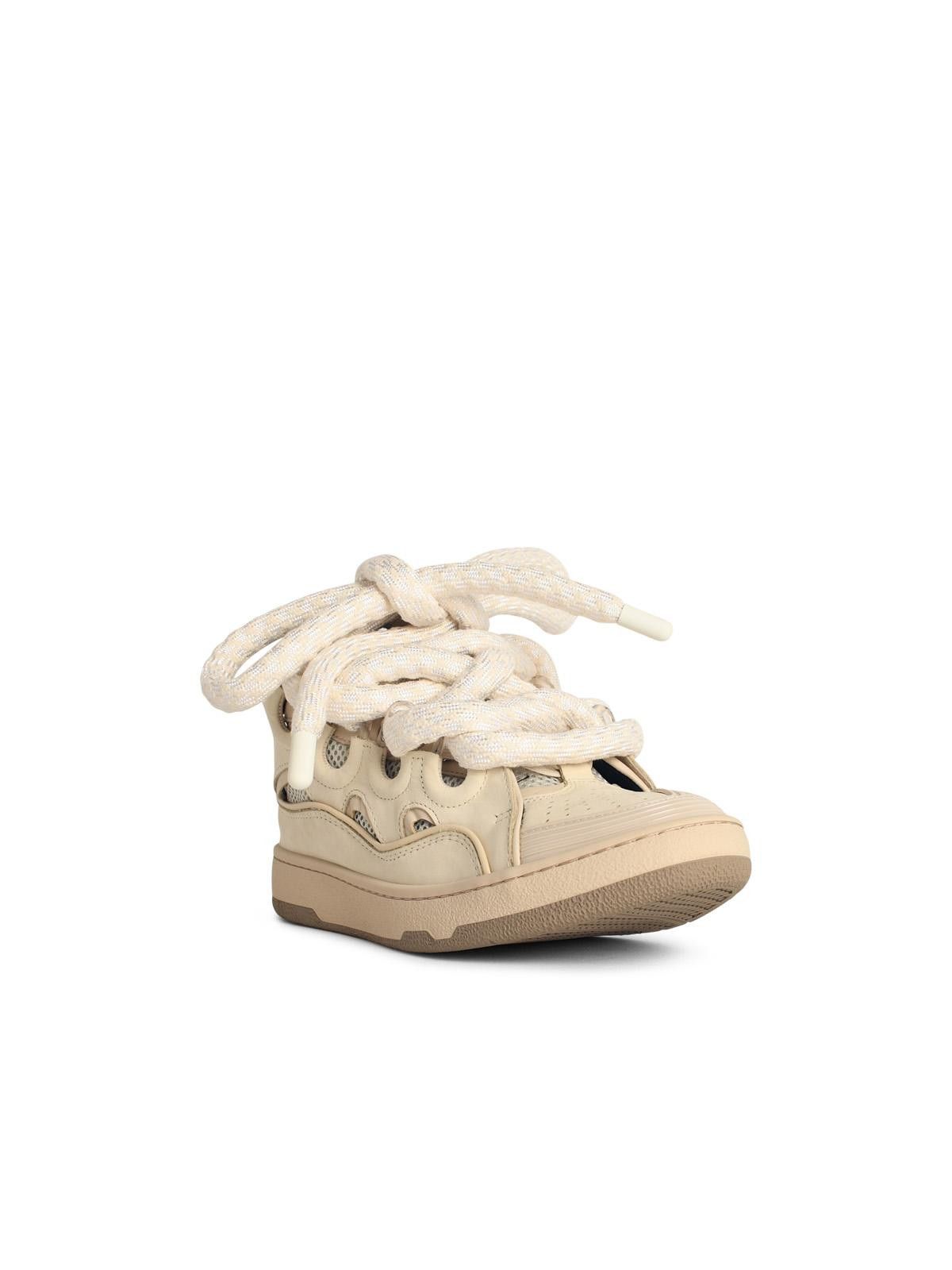 Lanvin LANVIN 'Curb' Beige Leather Blend Sneakers Size US 10 / EU 43 - 2 Thumbnail