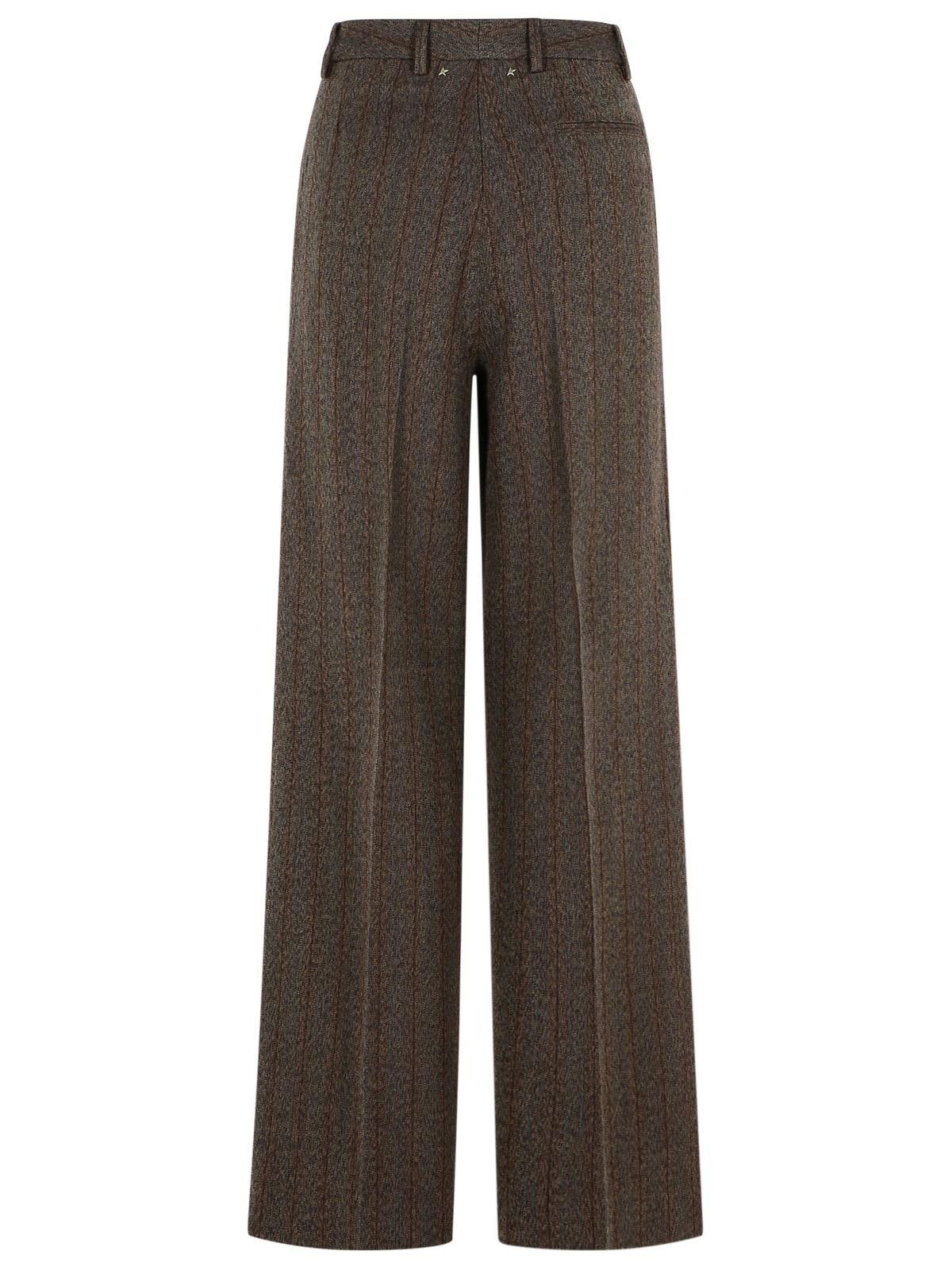 Golden Goose GOLDEN GOOSE Pinstripe Pants In Brown Virgin Wool Size 26" / US 2 / IT 38 - 3 Thumbnail