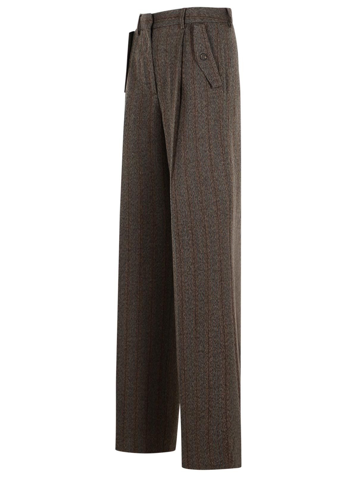 Golden Goose GOLDEN GOOSE Pinstripe Pants In Brown Virgin Wool Size 26" / US 2 / IT 38 - 2 Thumbnail