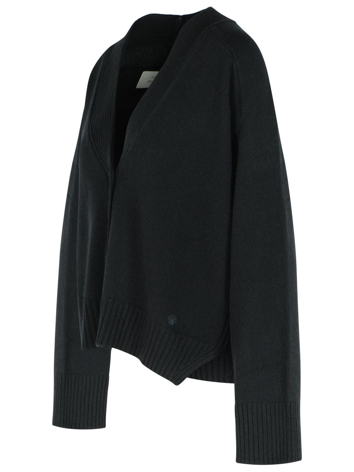 Loulou de Saison LOULOU DE SAISON Black Cashmere Cardigan Size L / US 10 / IT 46 - 2 Thumbnail
