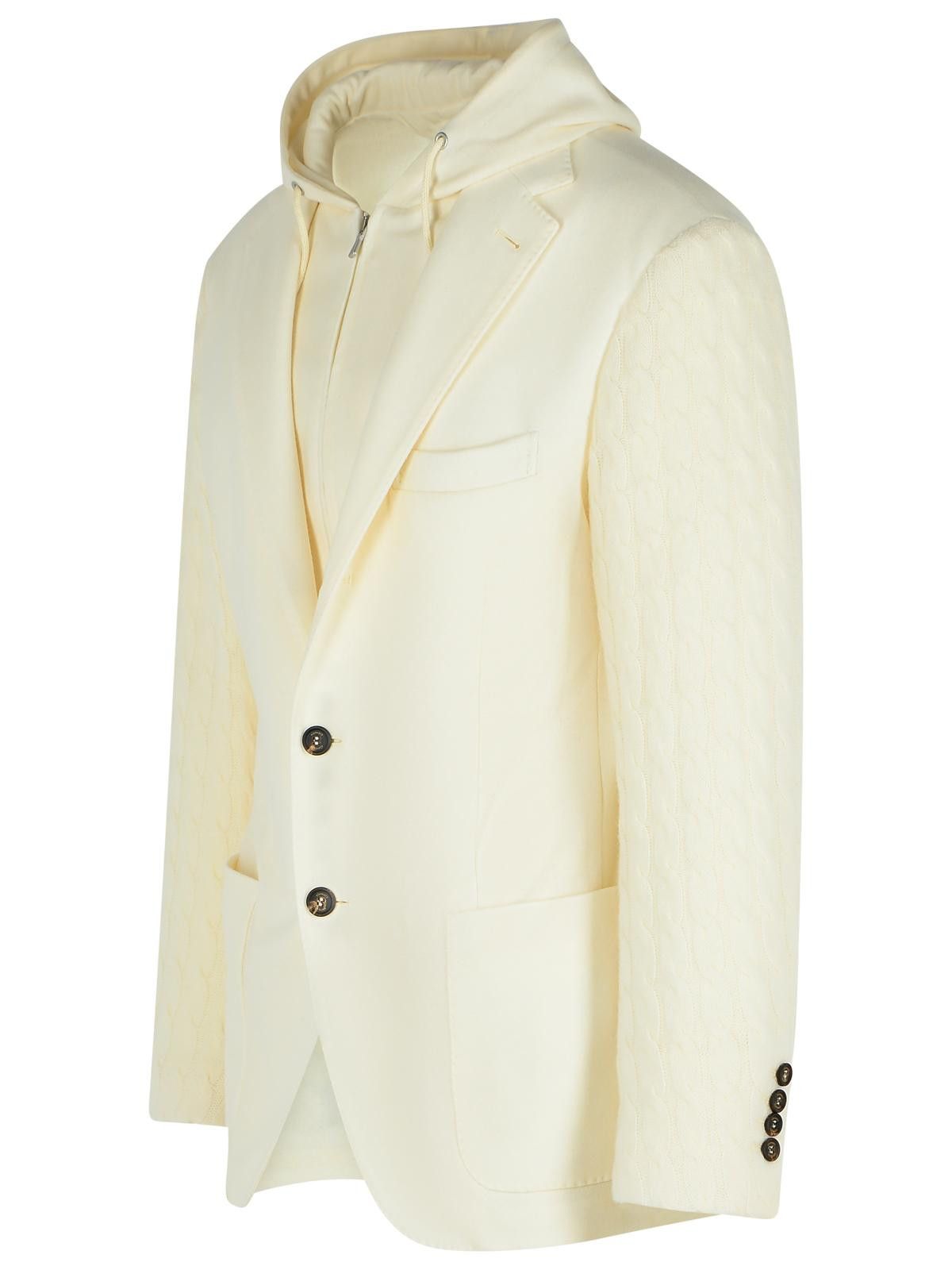 ELEVENTY Ivory Wool And Cashmere Blazer
