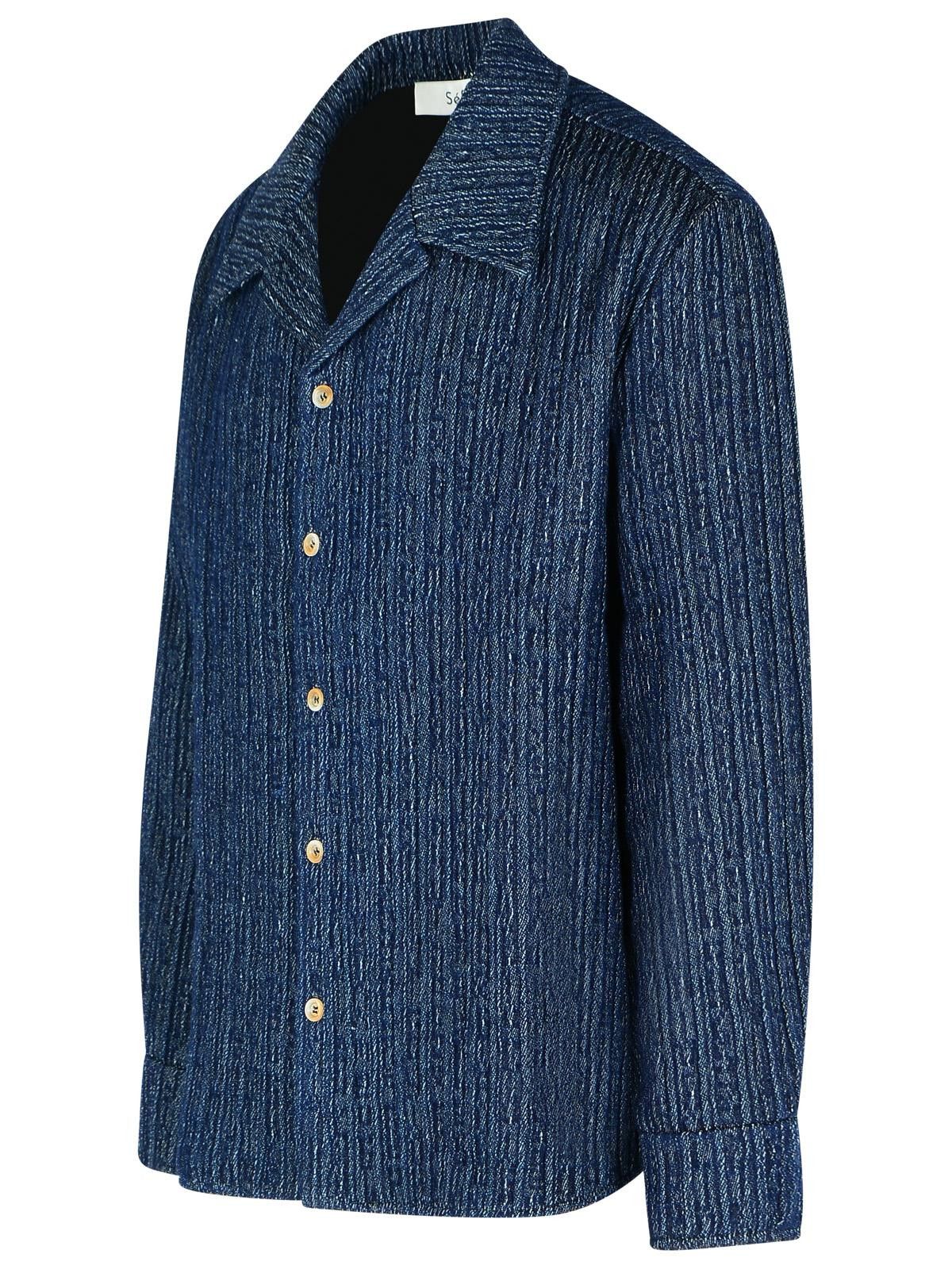 Sefr SEFR 'Wes' Blue Cotton Shirt Size US L / EU 52-54 / 3 - 2 Thumbnail