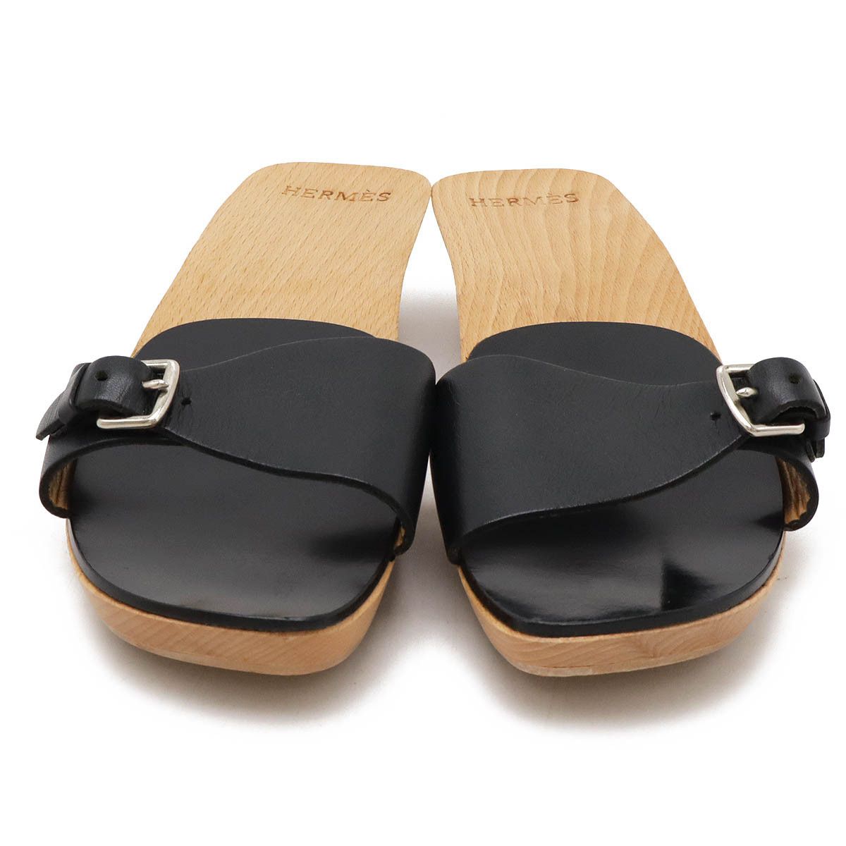 Hermes Hermes Hermes Wood Leather Mule Sandals Leather Shoes DUTY FREE for USA Size ONE SIZE - 4 Thumbnail
