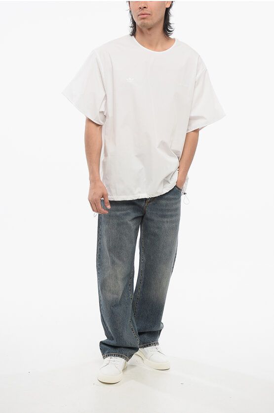 WALES BONNER Cotton Poplin Shirt with Drawstring Hem