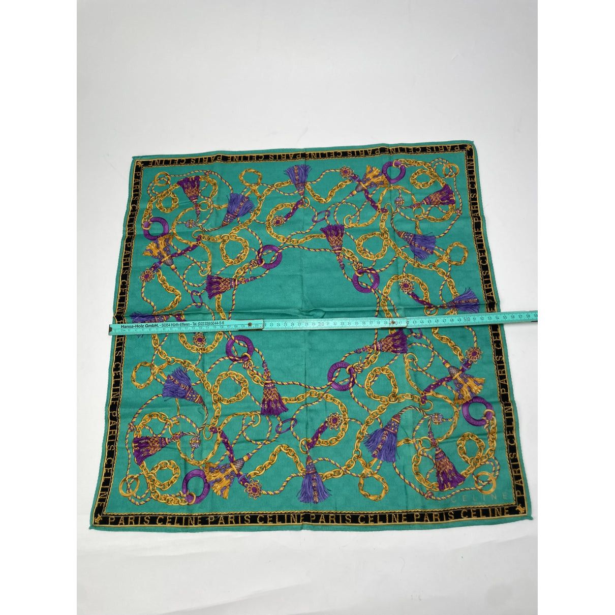 Celine Green Silk Scarf Size ONE SIZE - 5 Thumbnail
