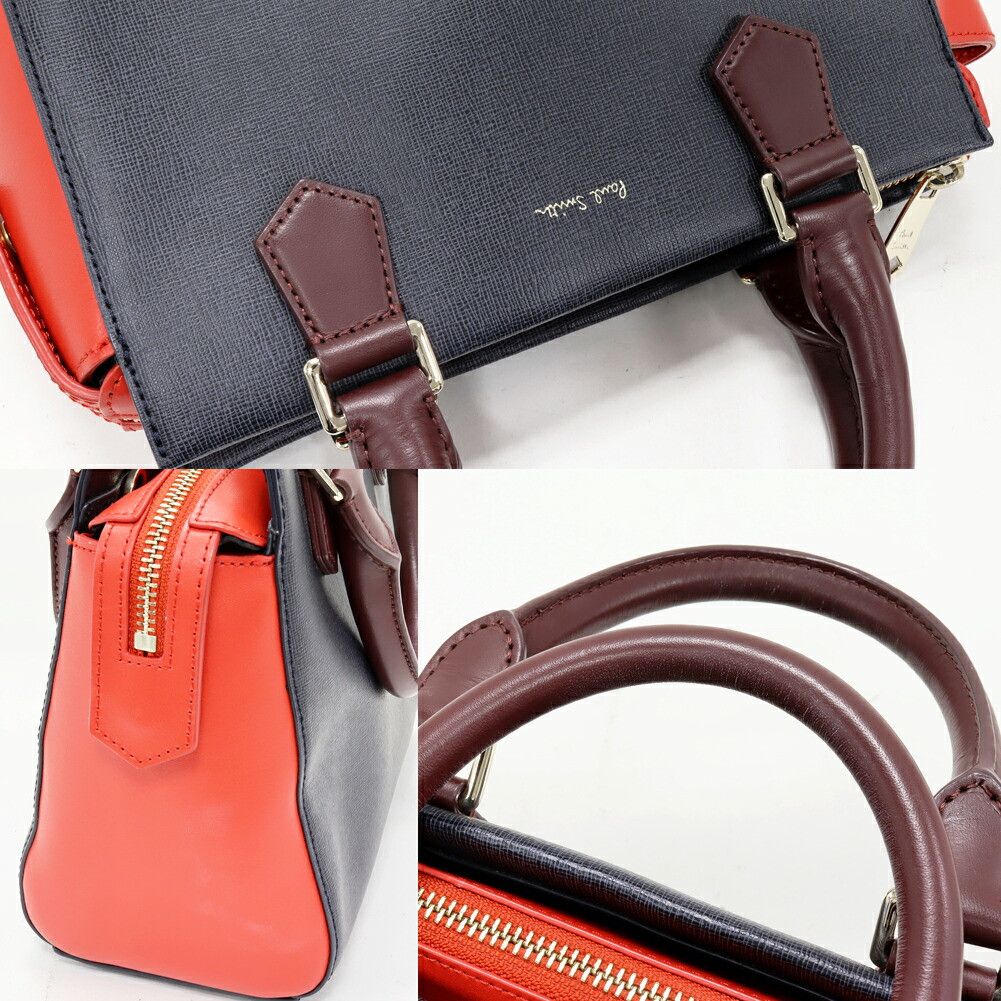 Paul Smith Paul Smith Paul Smith Calf 2way Tote Bag Leather Shoulder Bag DUTY FREE for USA Size ONE SIZE - 6 Thumbnail
